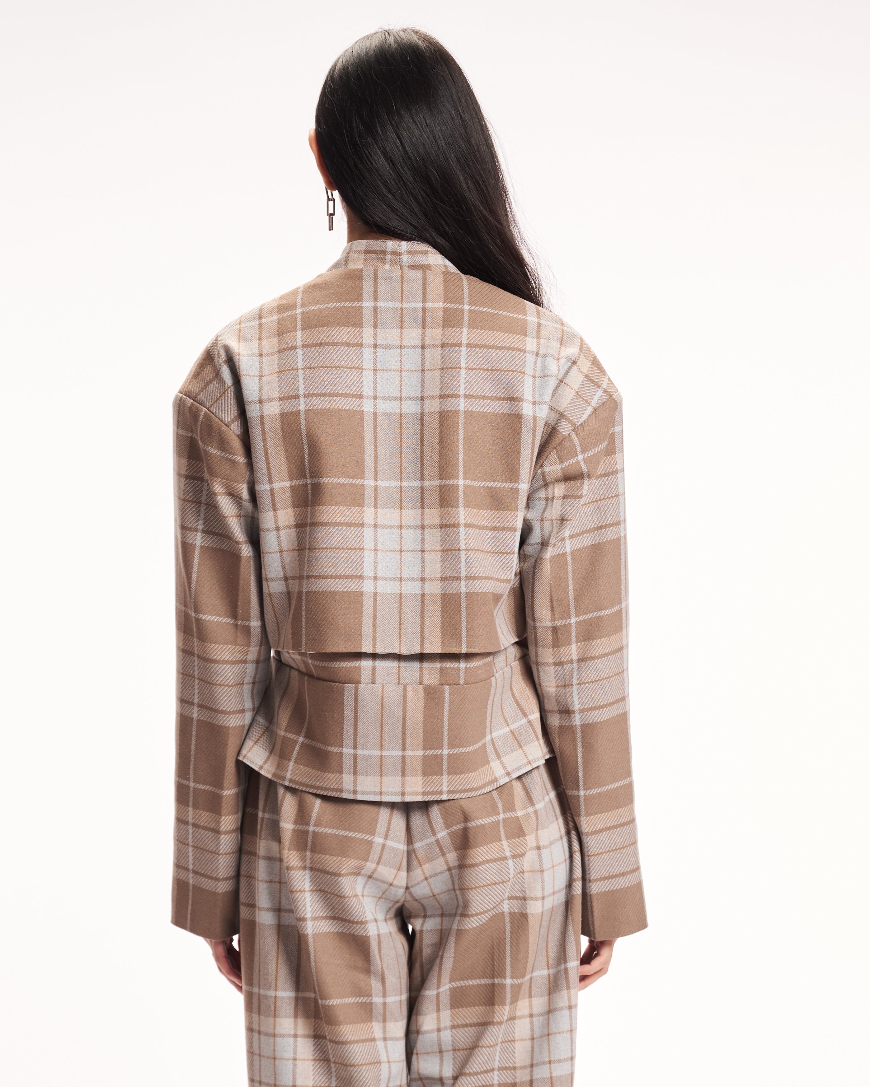 Neutral Plaid Blazer