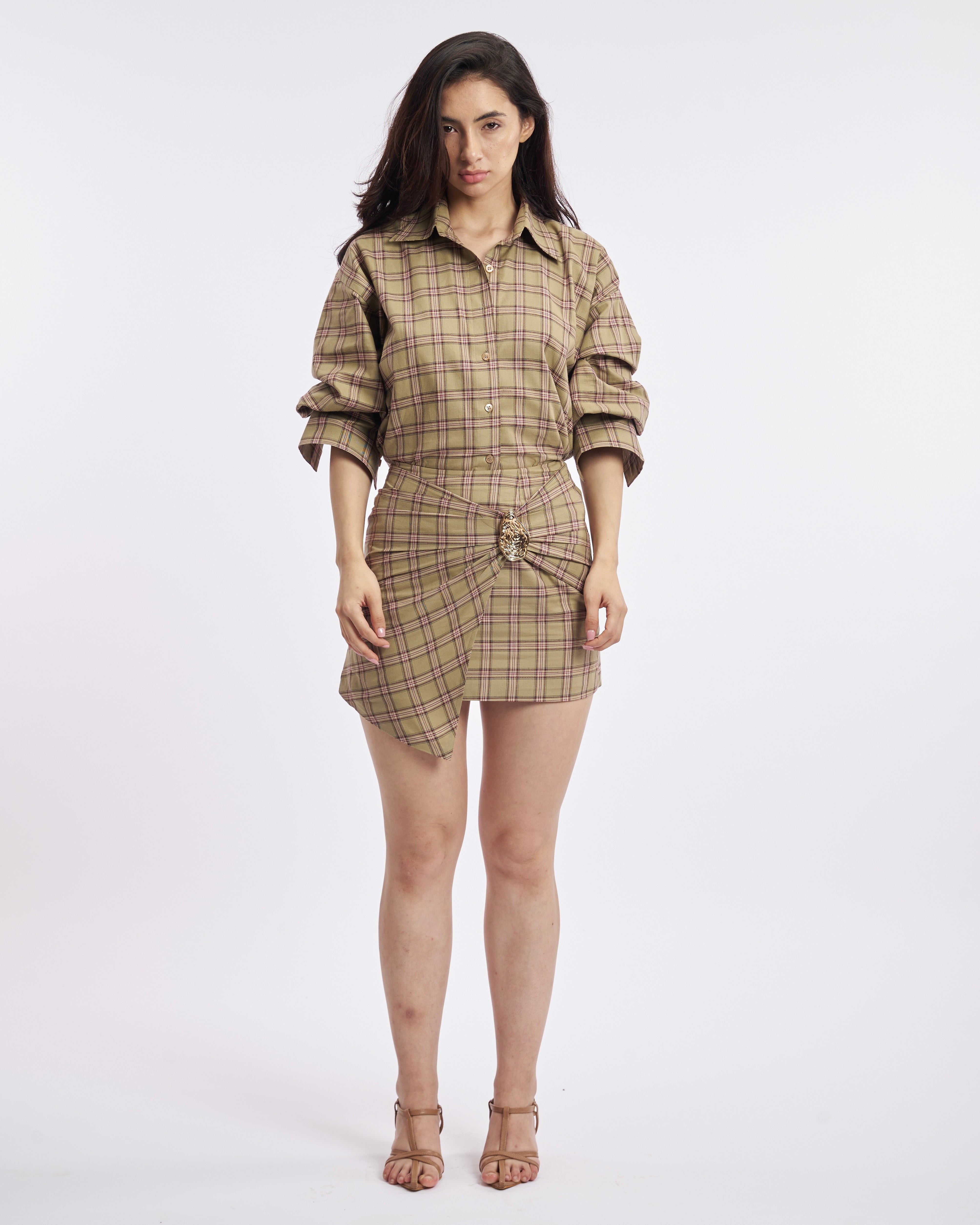 Green checkered Skirt