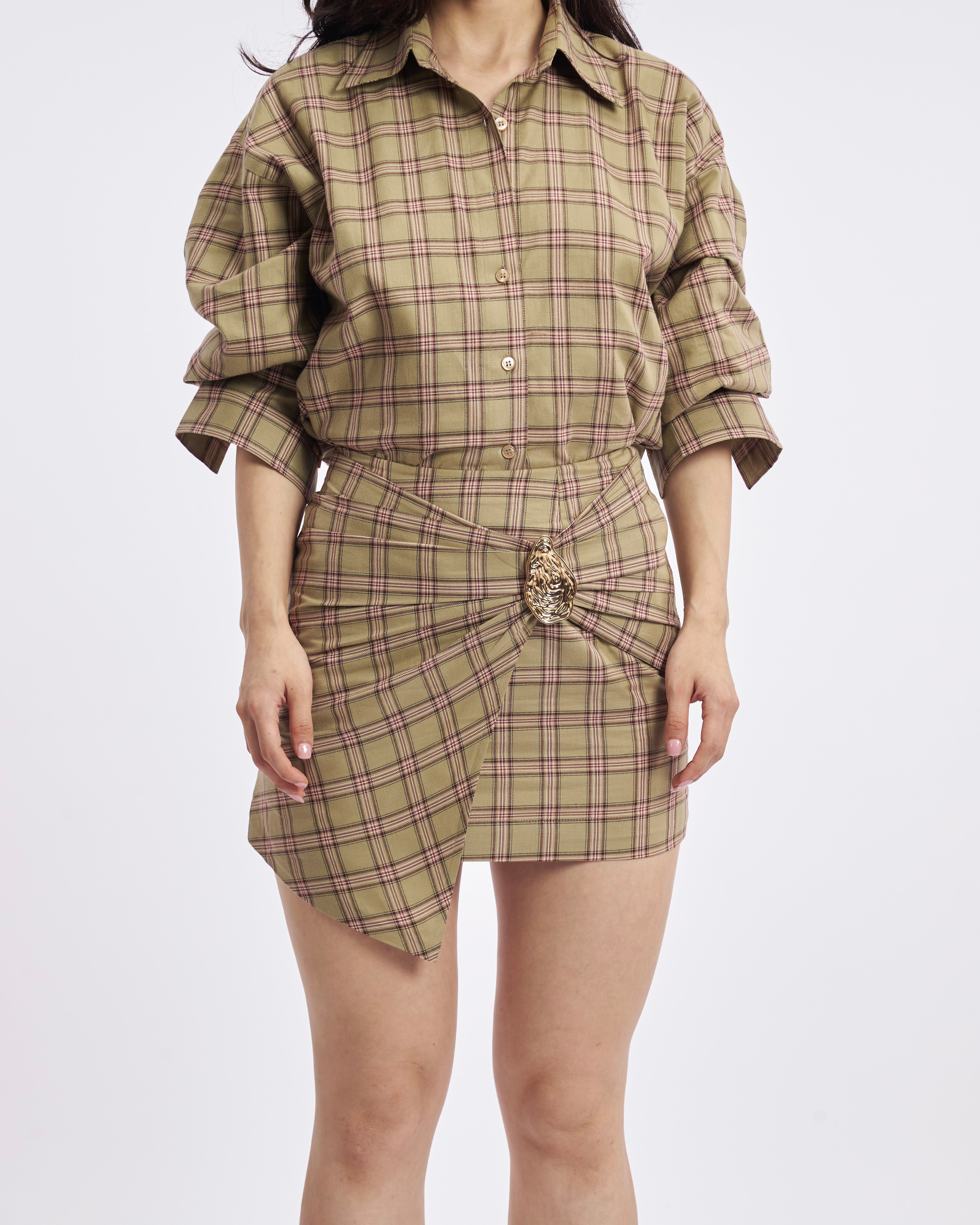 Green checkered Skirt