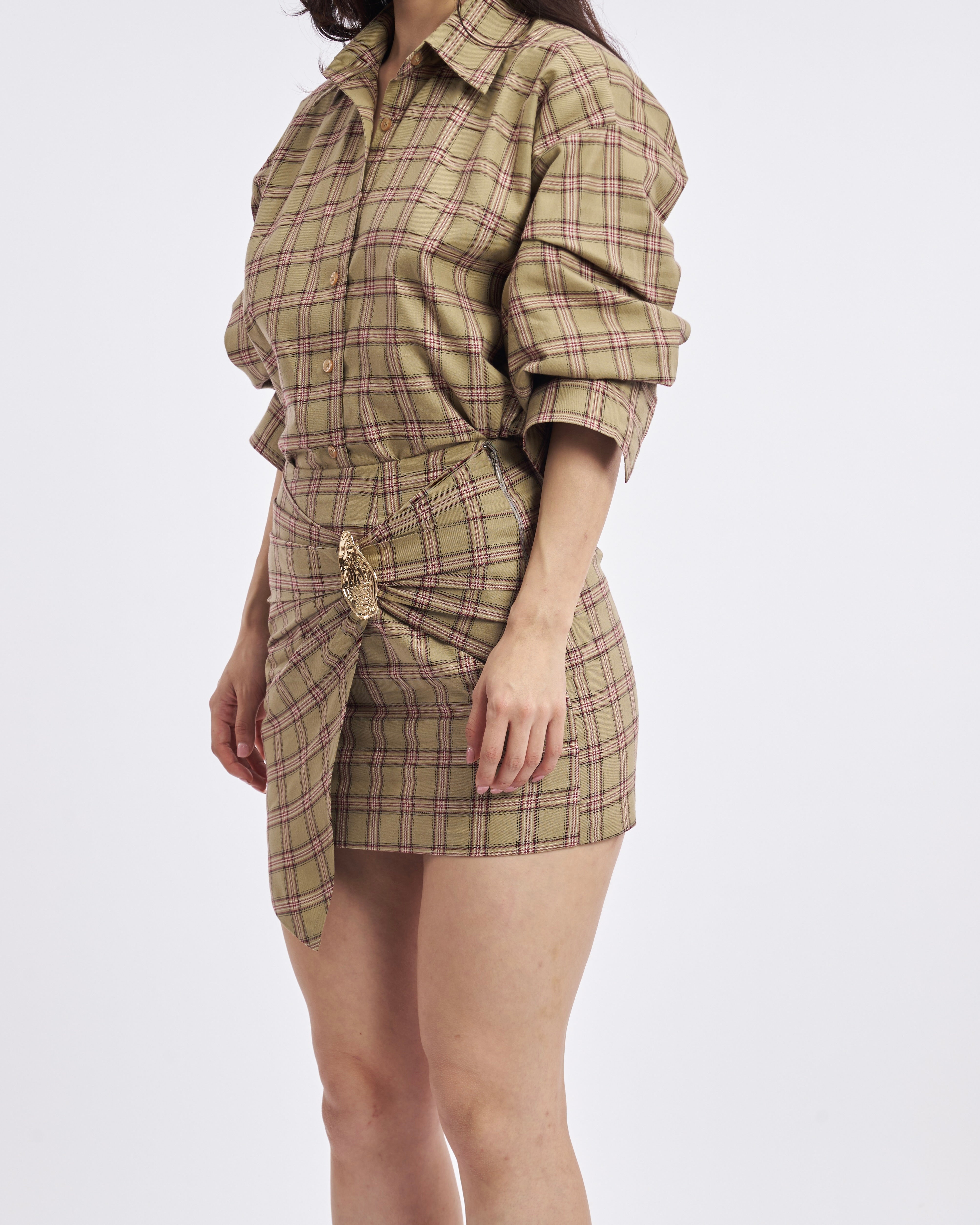 Green checkered Skirt