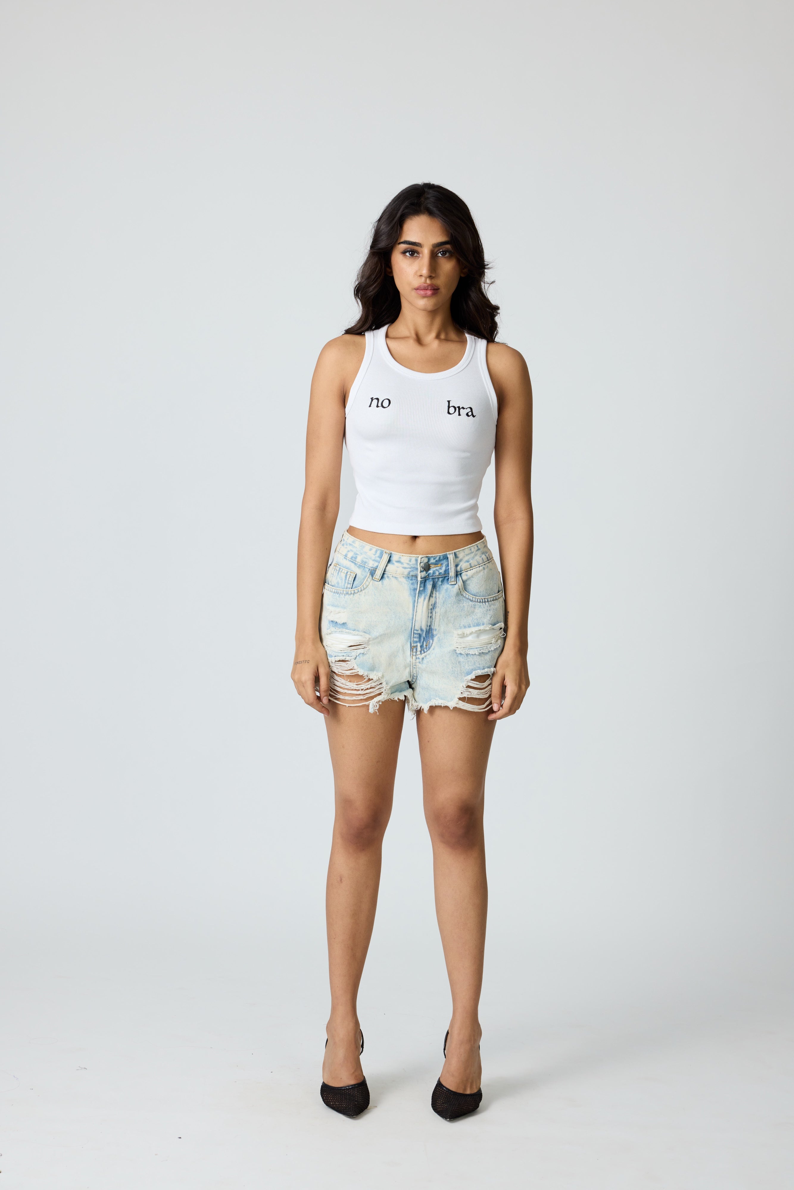 No Bra Ribbed Tank Top