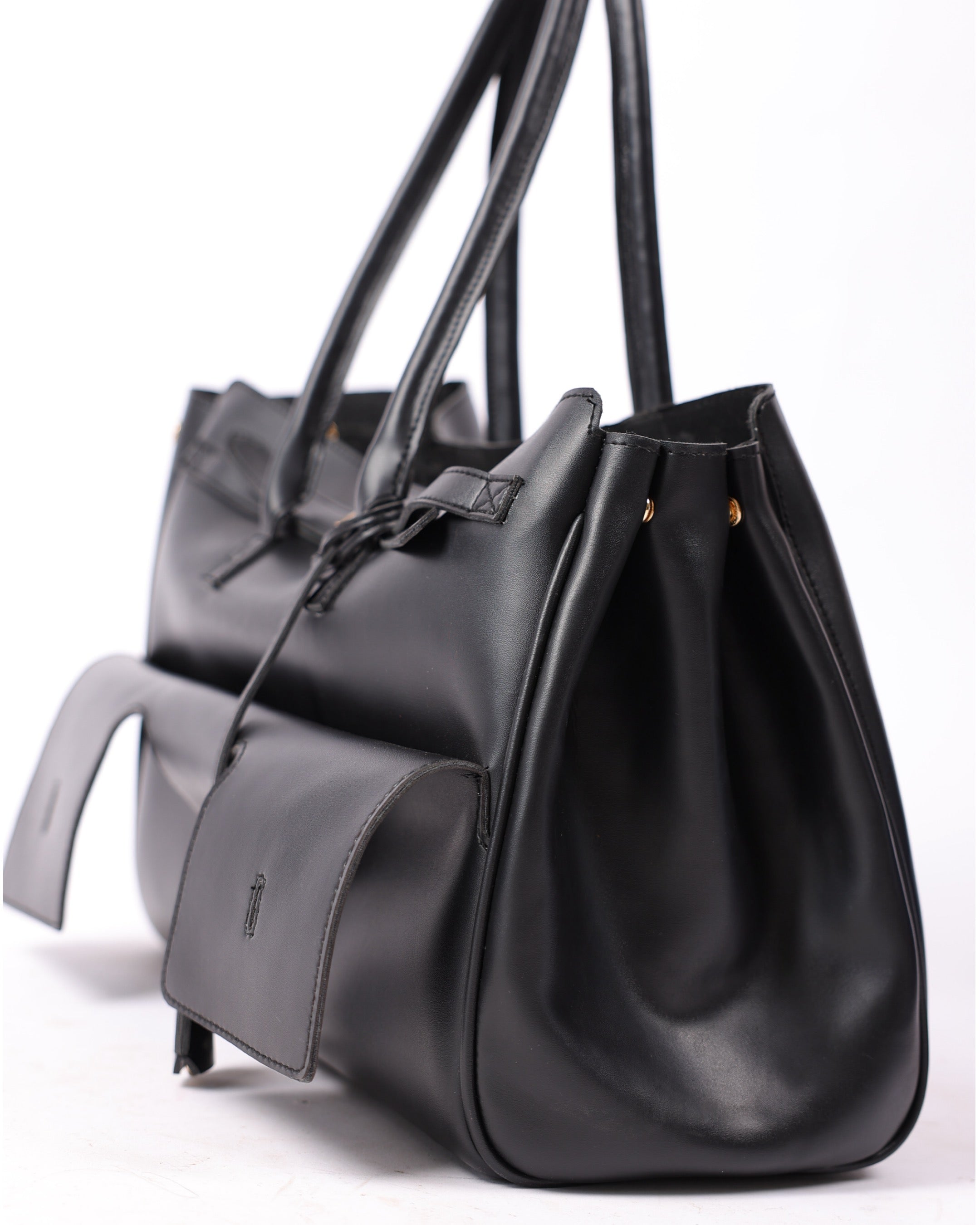 Empire Tote by The Label Jenn – Structured faux leather bag with pouch