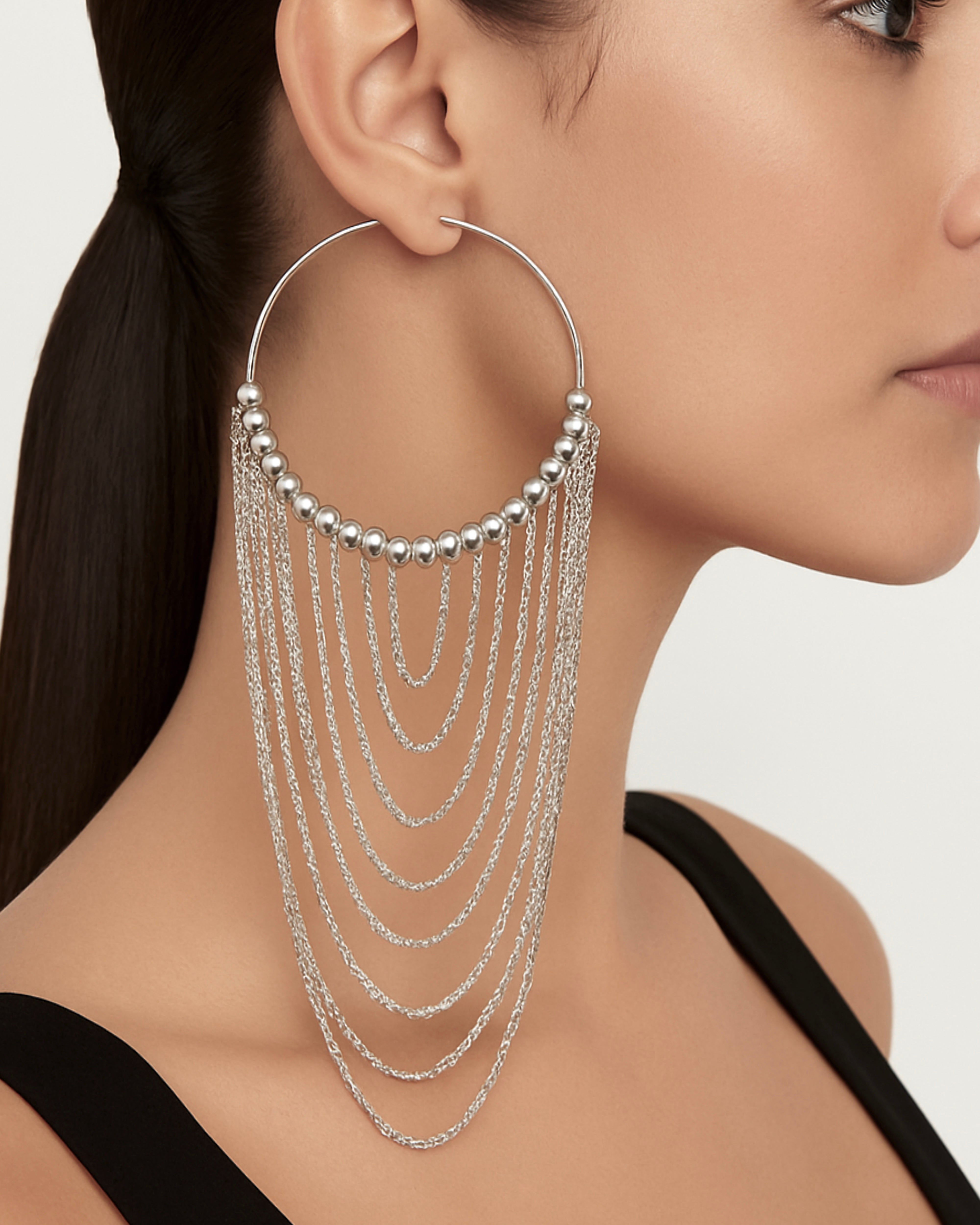 Silver Fringe Earrings
