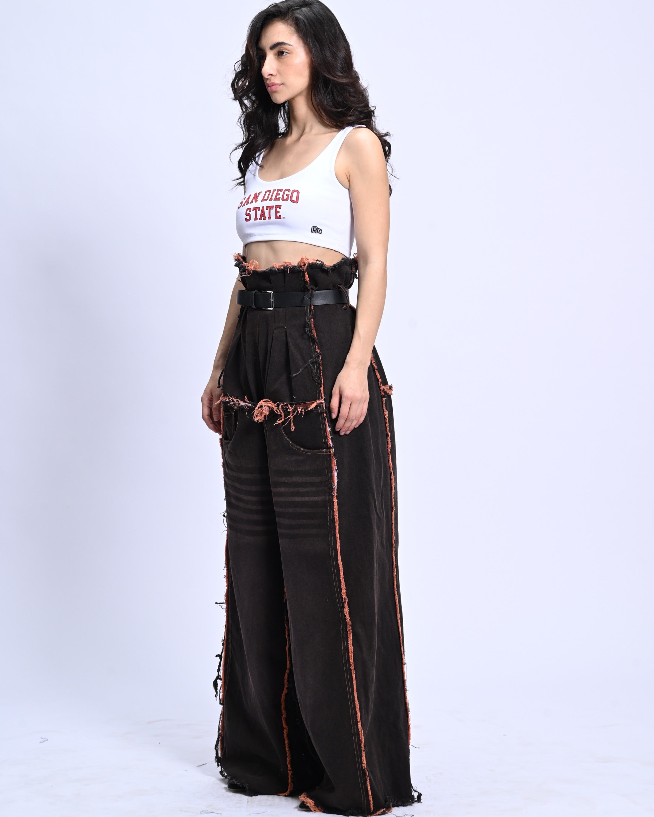 Georgie ombré brown Corset Denim