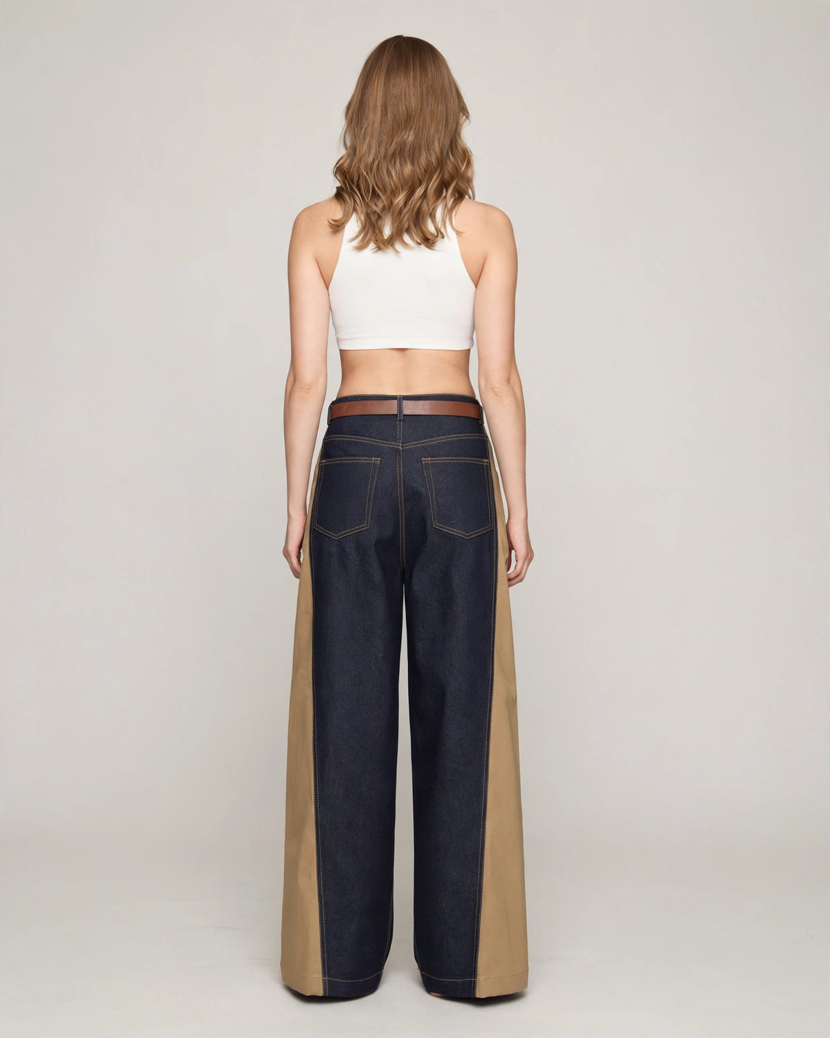 Recycled Wide-Leg Panelled Jeans