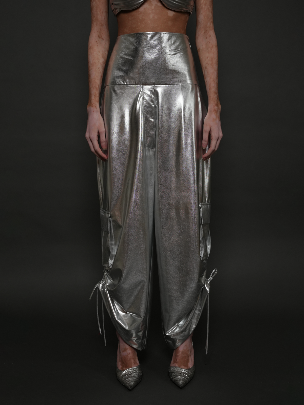 Metallic Cargo Pants