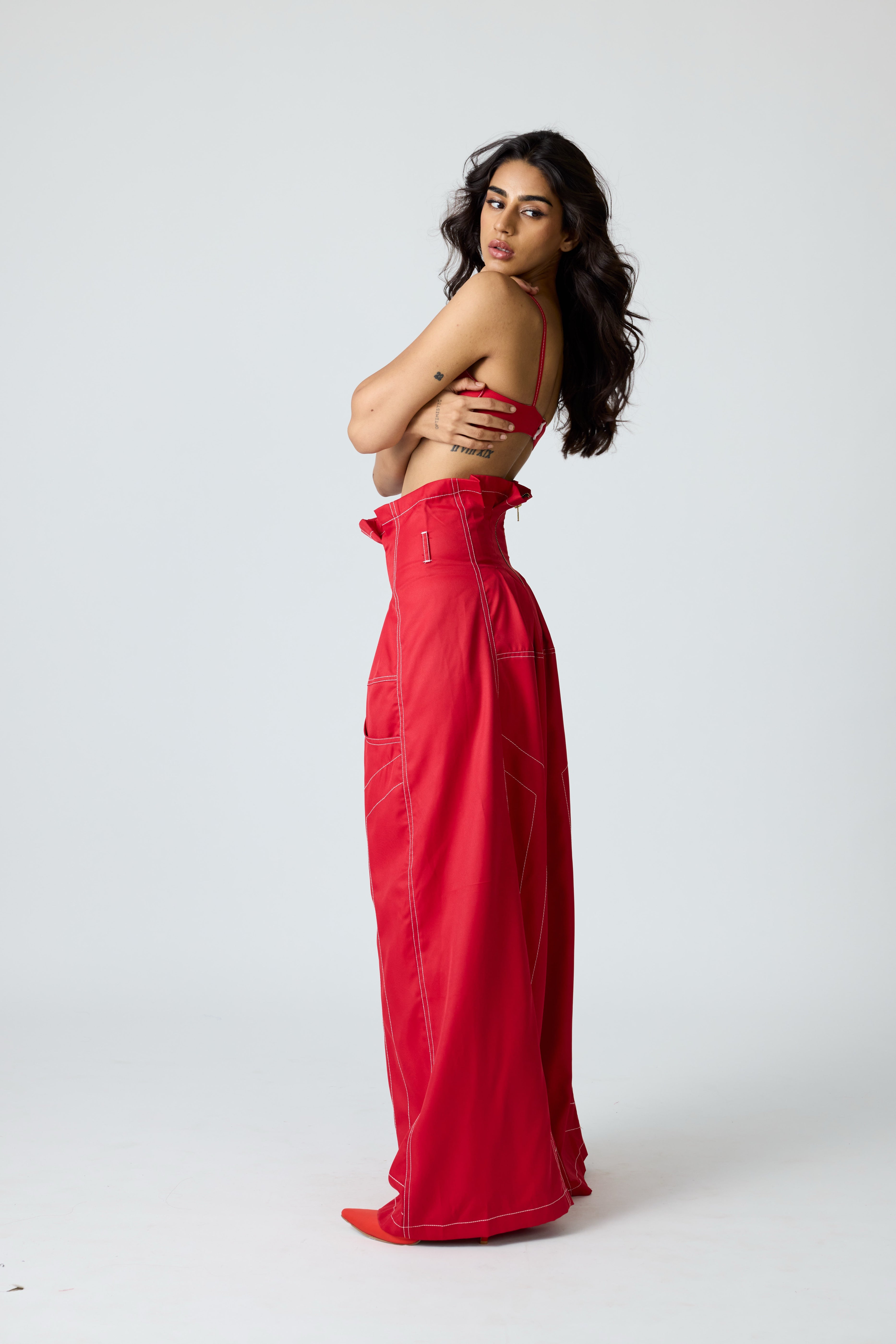 Erryn Red Georgie Corset Denim