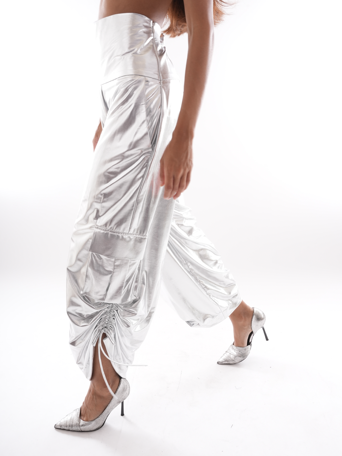 Metallic Cargo Pants