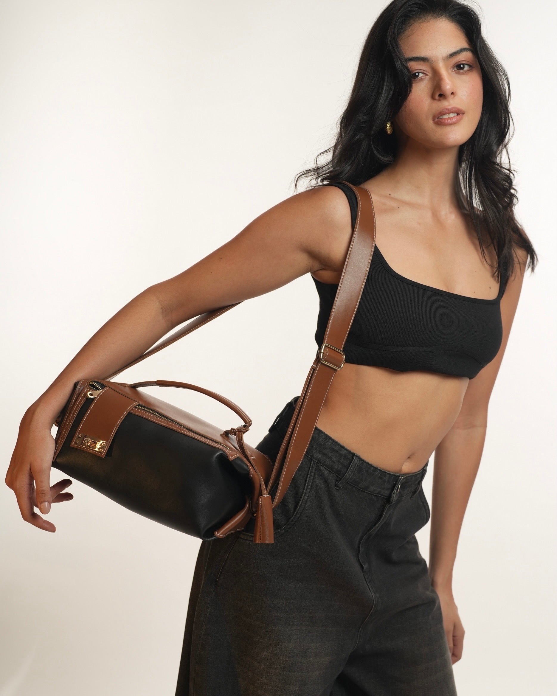 Two-Tone Box Handbag