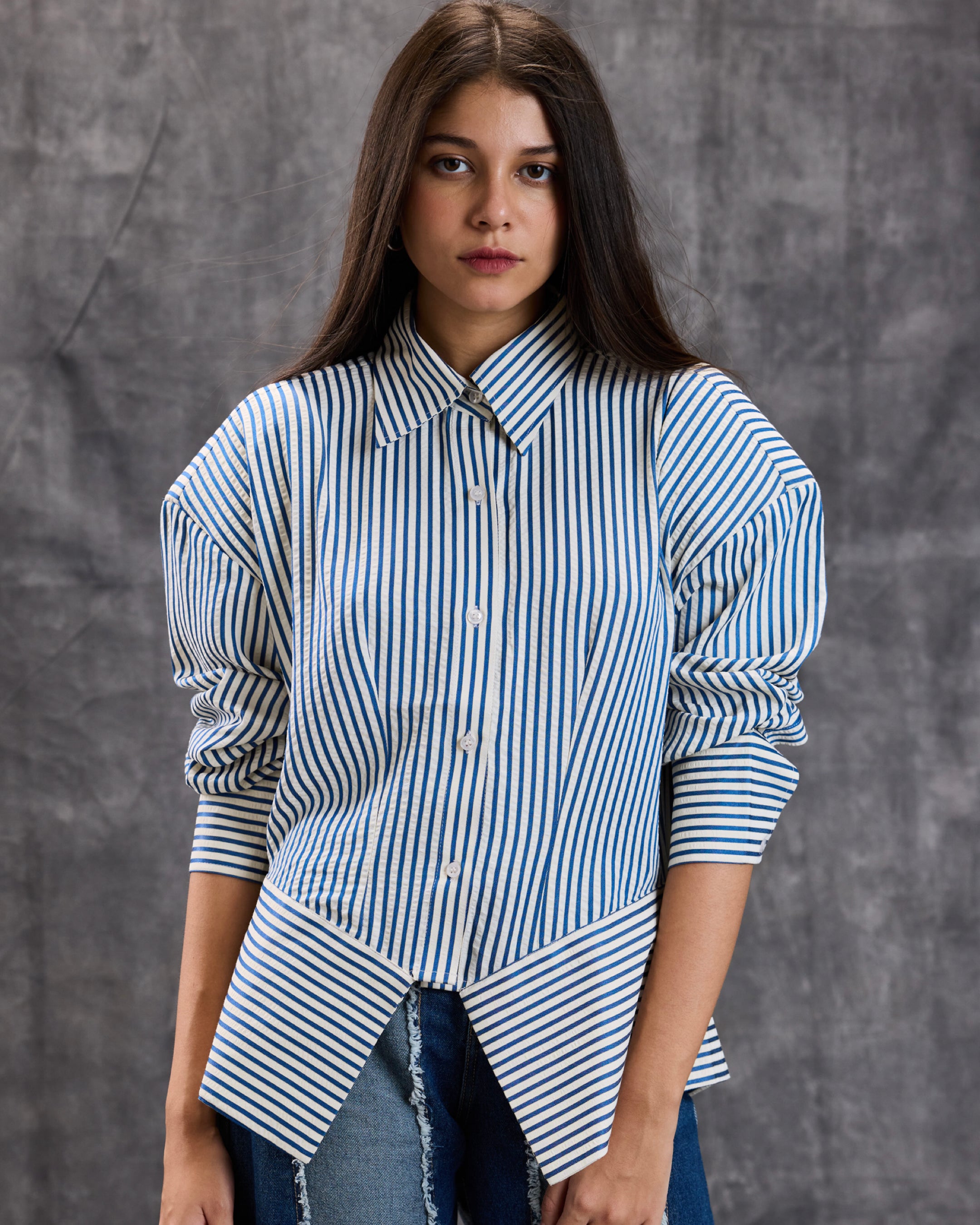 Structured stripes shirt
