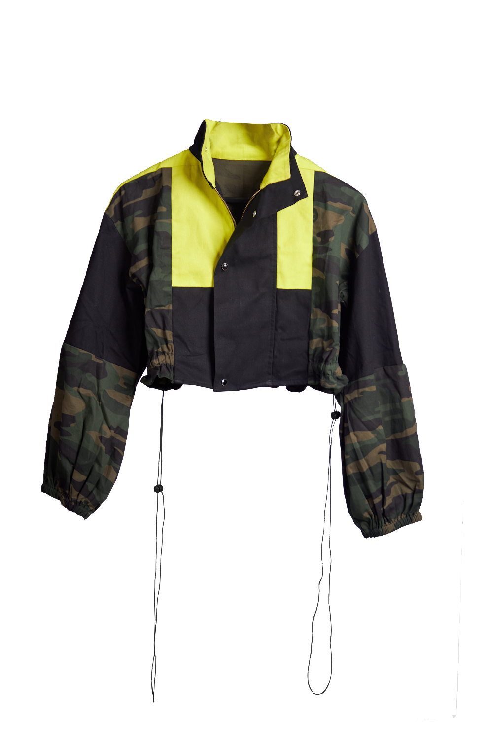Camo Print Neon Crop Jacket