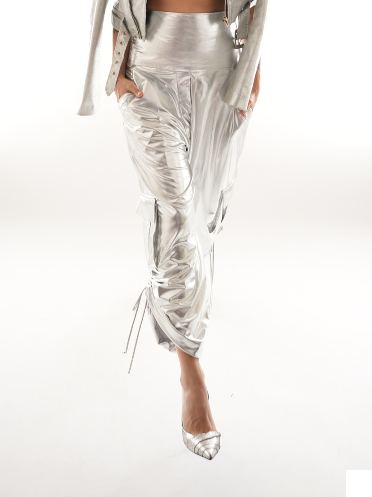 Metallic Cargo Pants