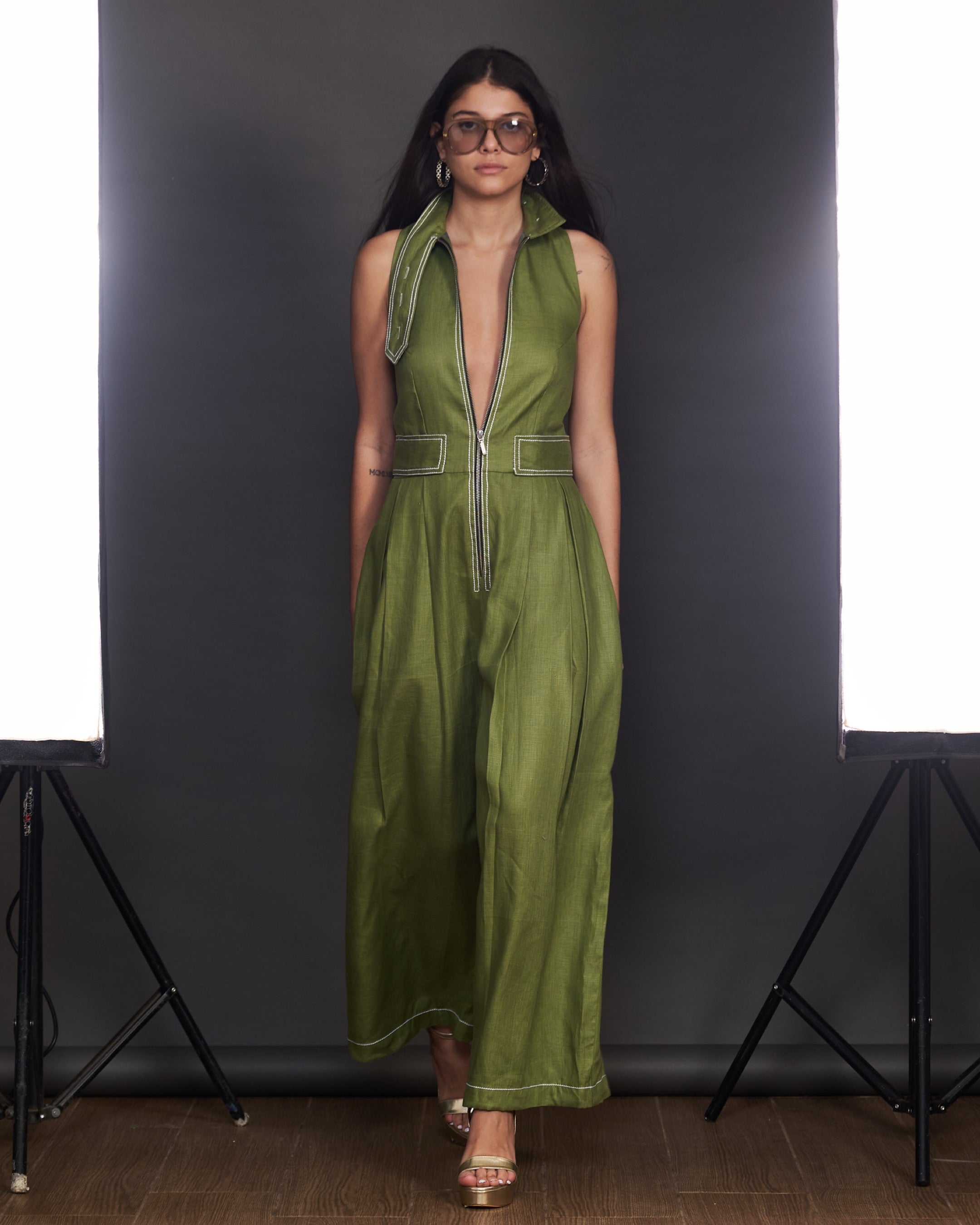 Sage Utility Jumpsuit