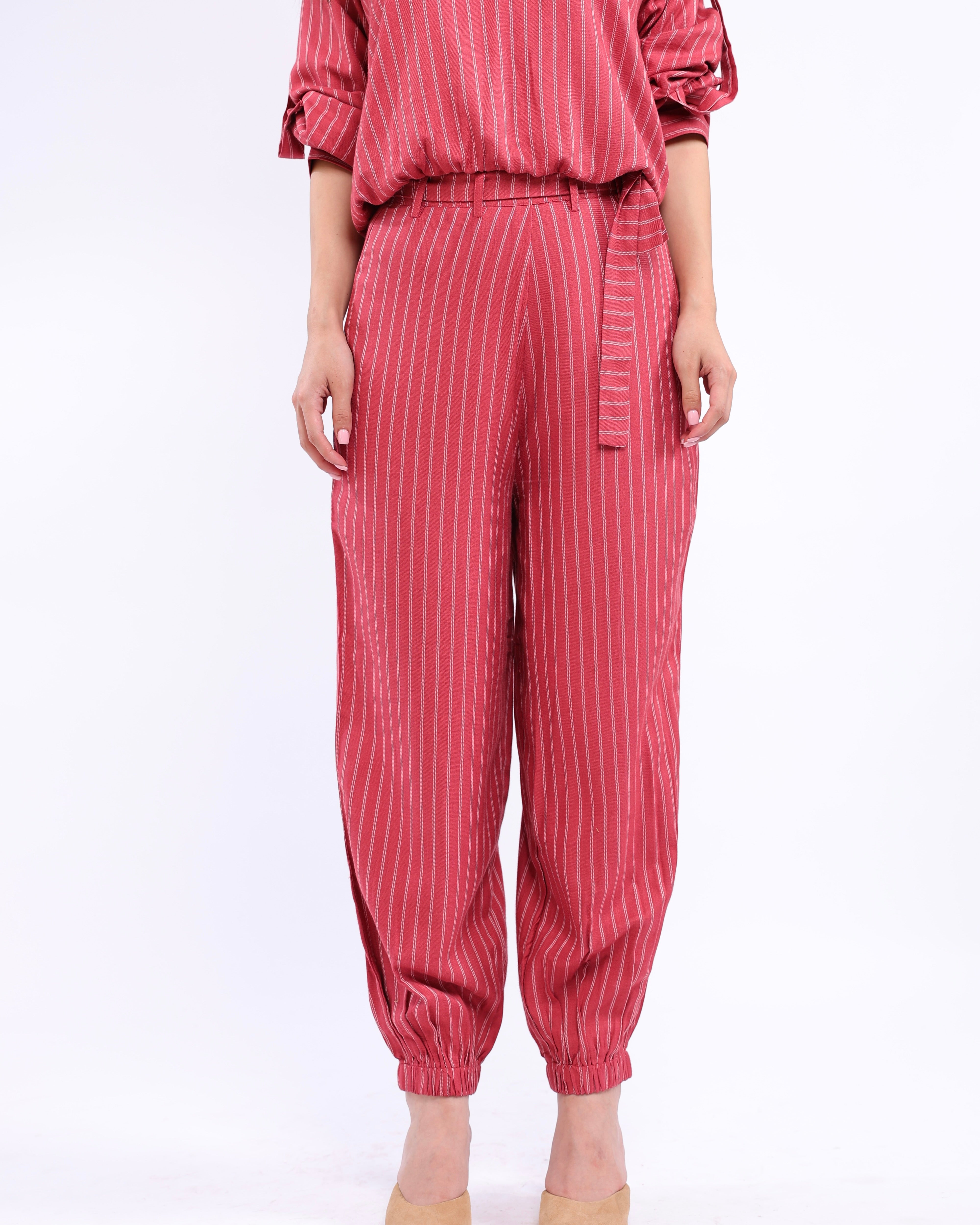 Esme Red Pinstripe Pant