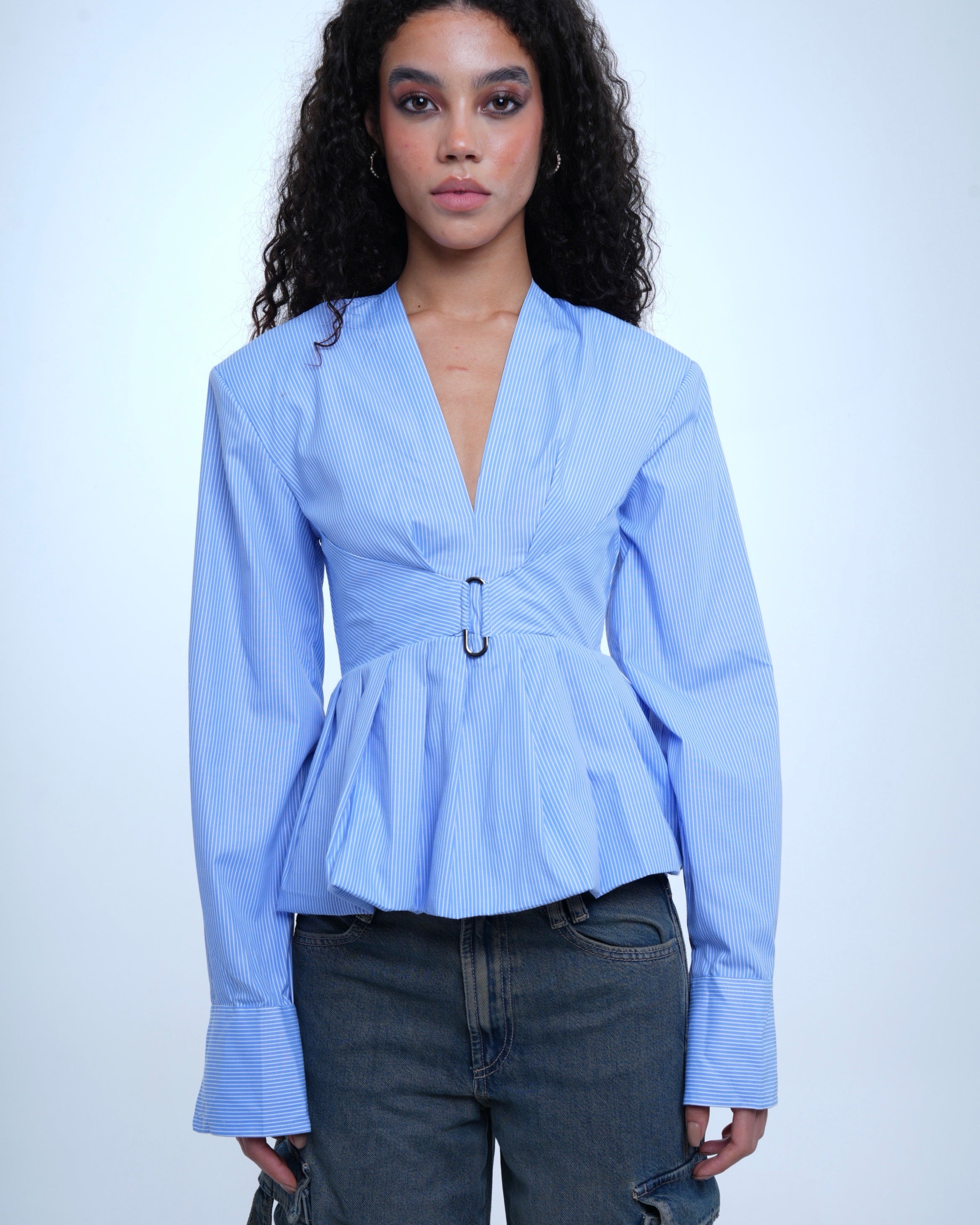 Pinstripe Bubble Shirt