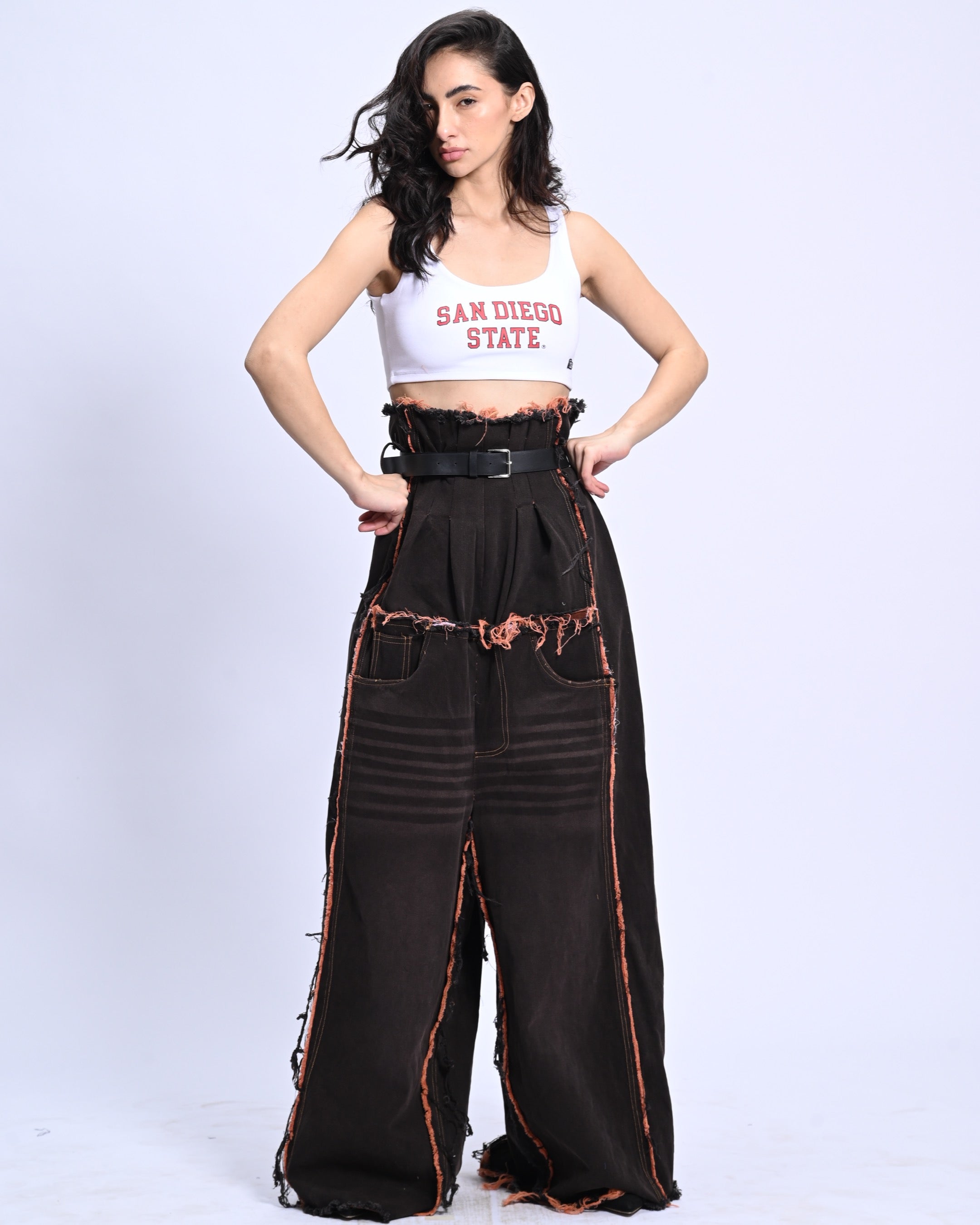 Georgie ombré brown Corset Denim