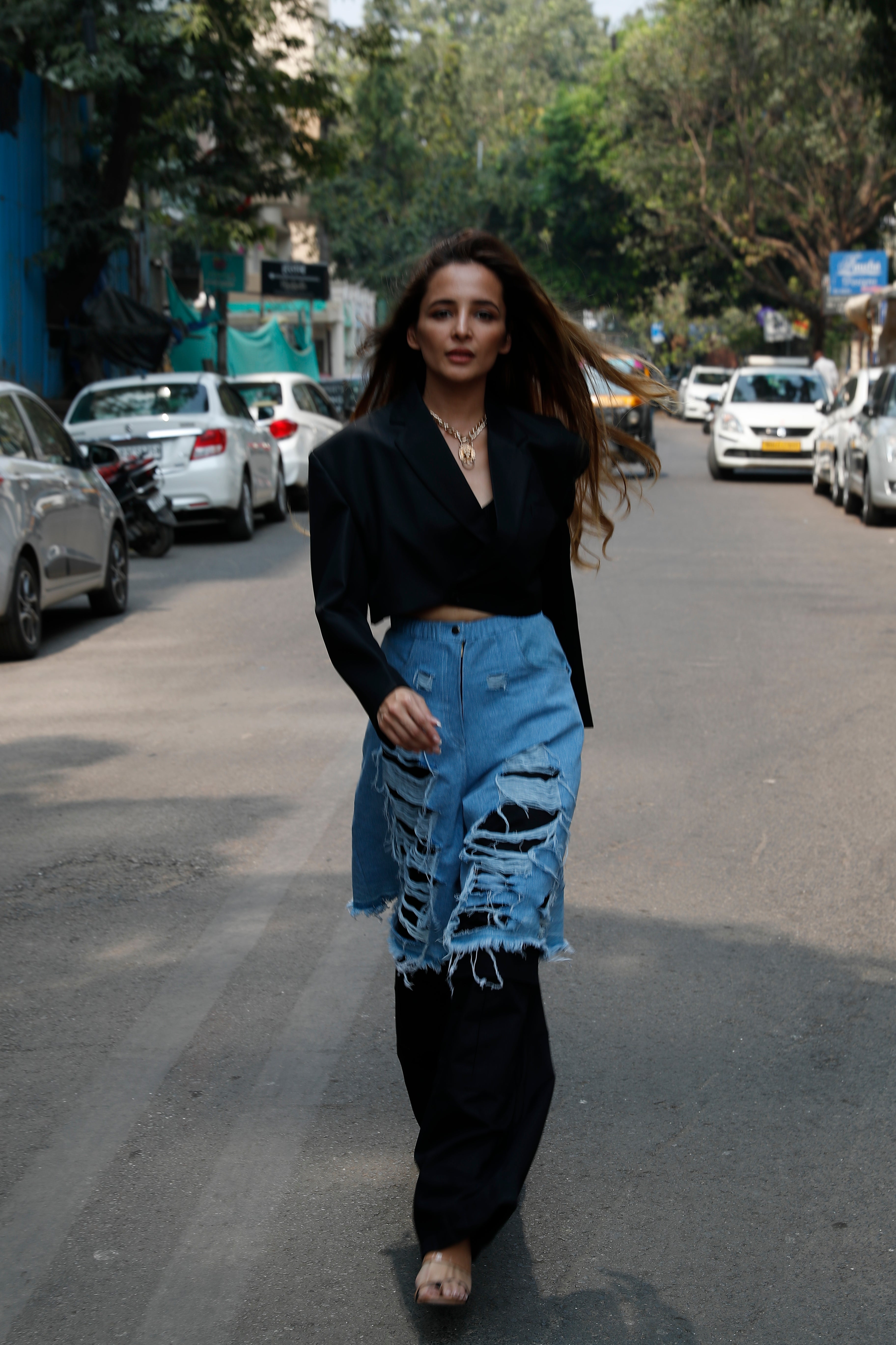 Xia Frayed Denim