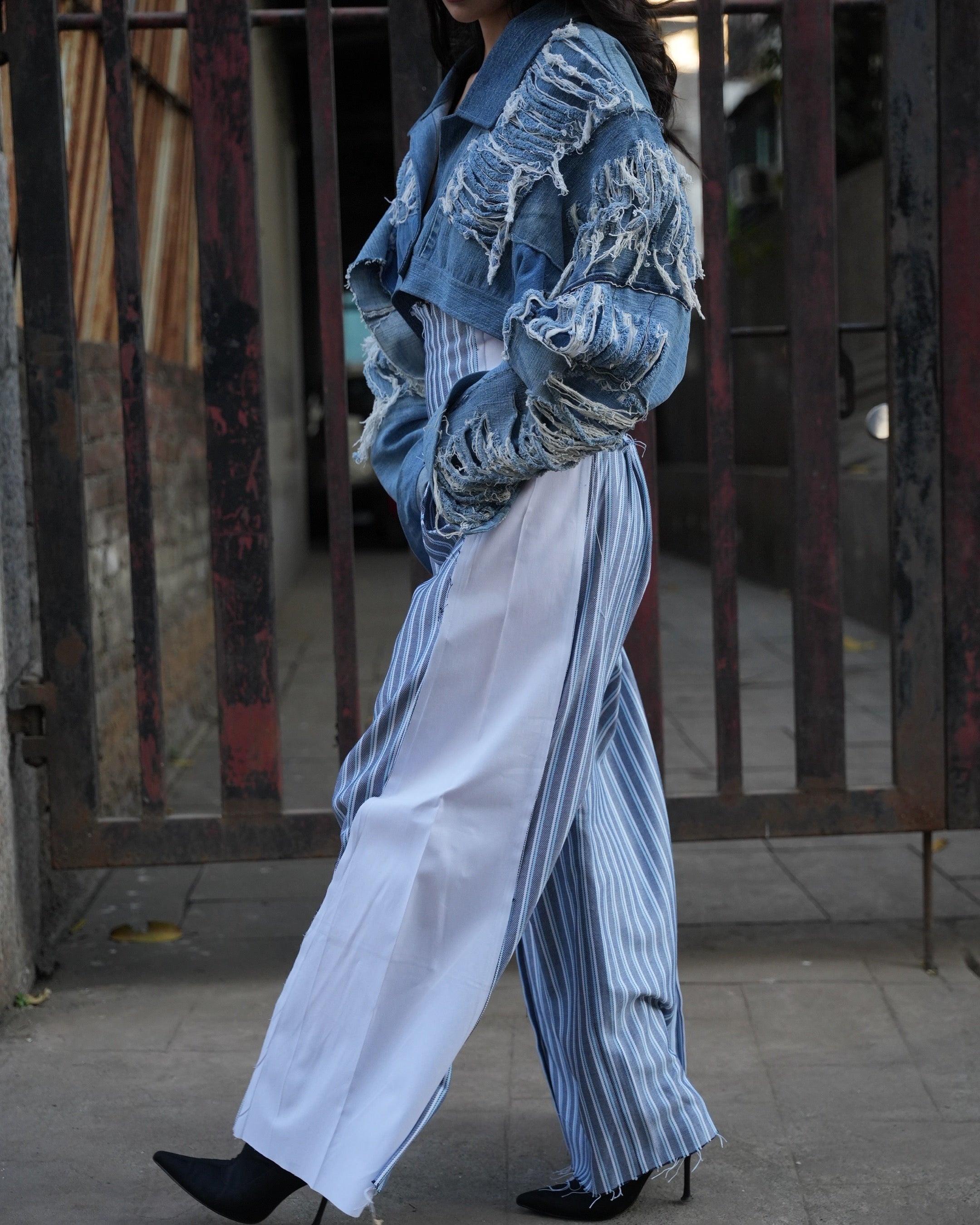 Linea Pinstripe Corset Pants