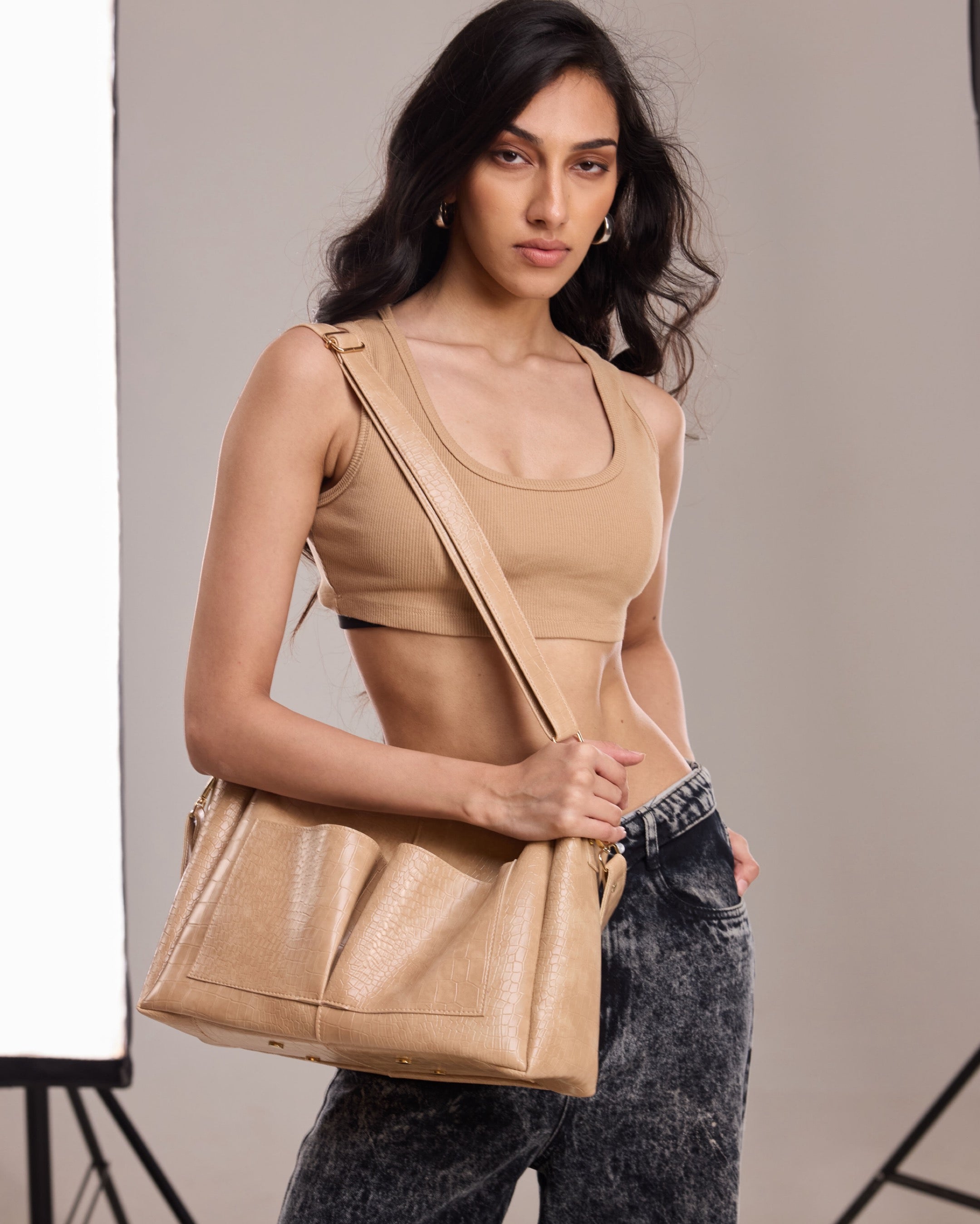 Croco Pocket Tote (Medium)