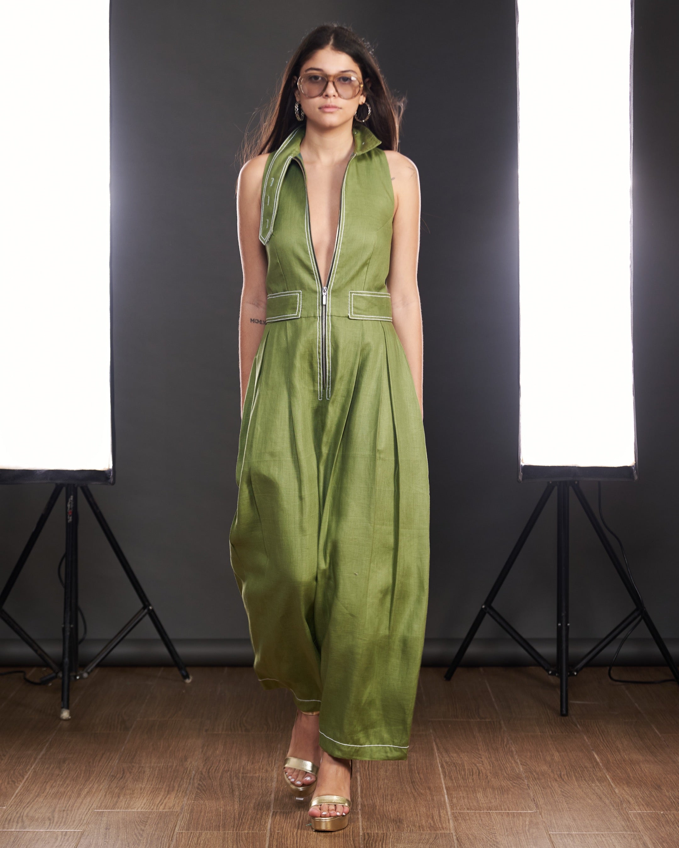 Sage Utility Jumpsuit