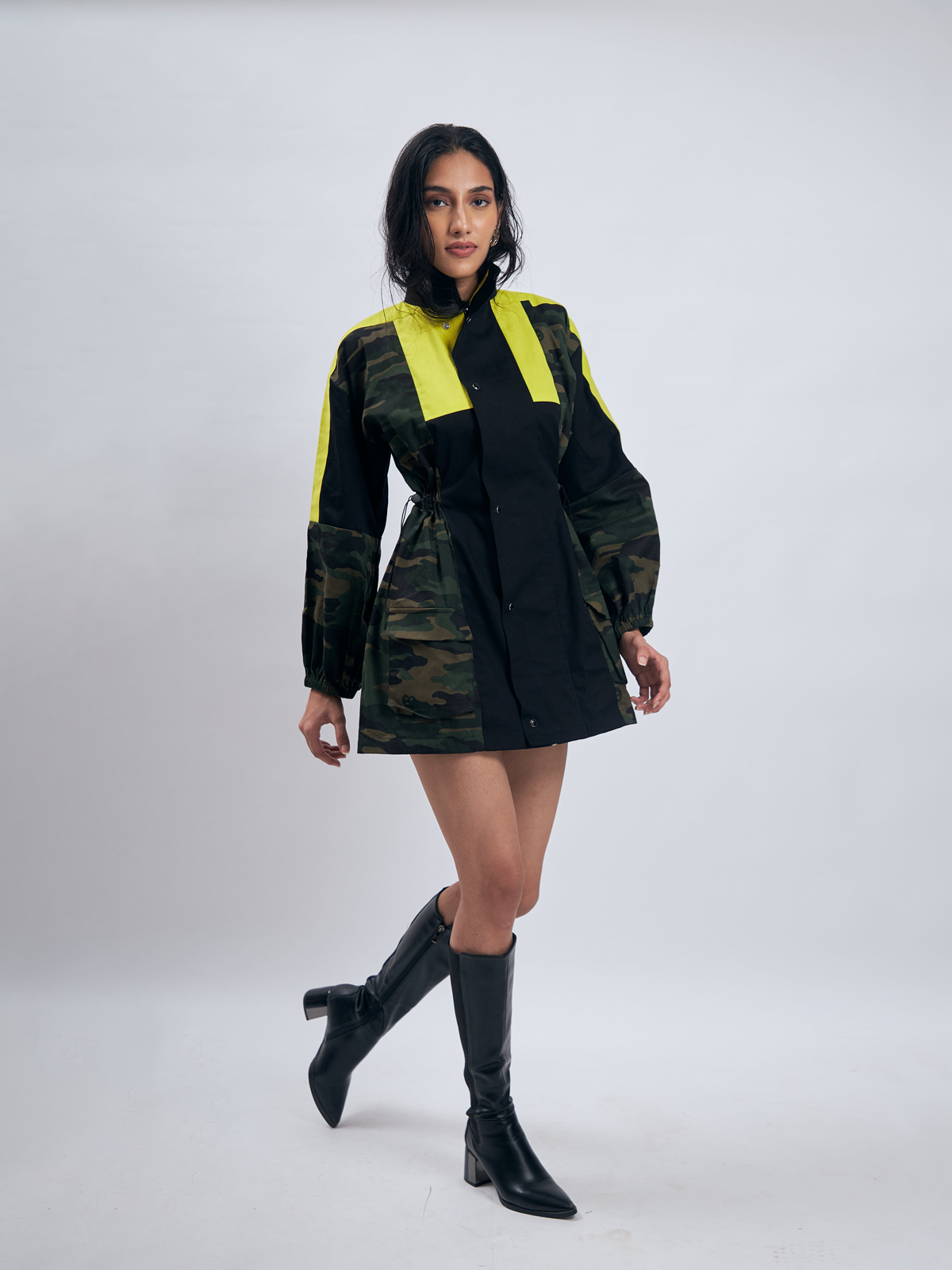 Camo Print Jacket Dress