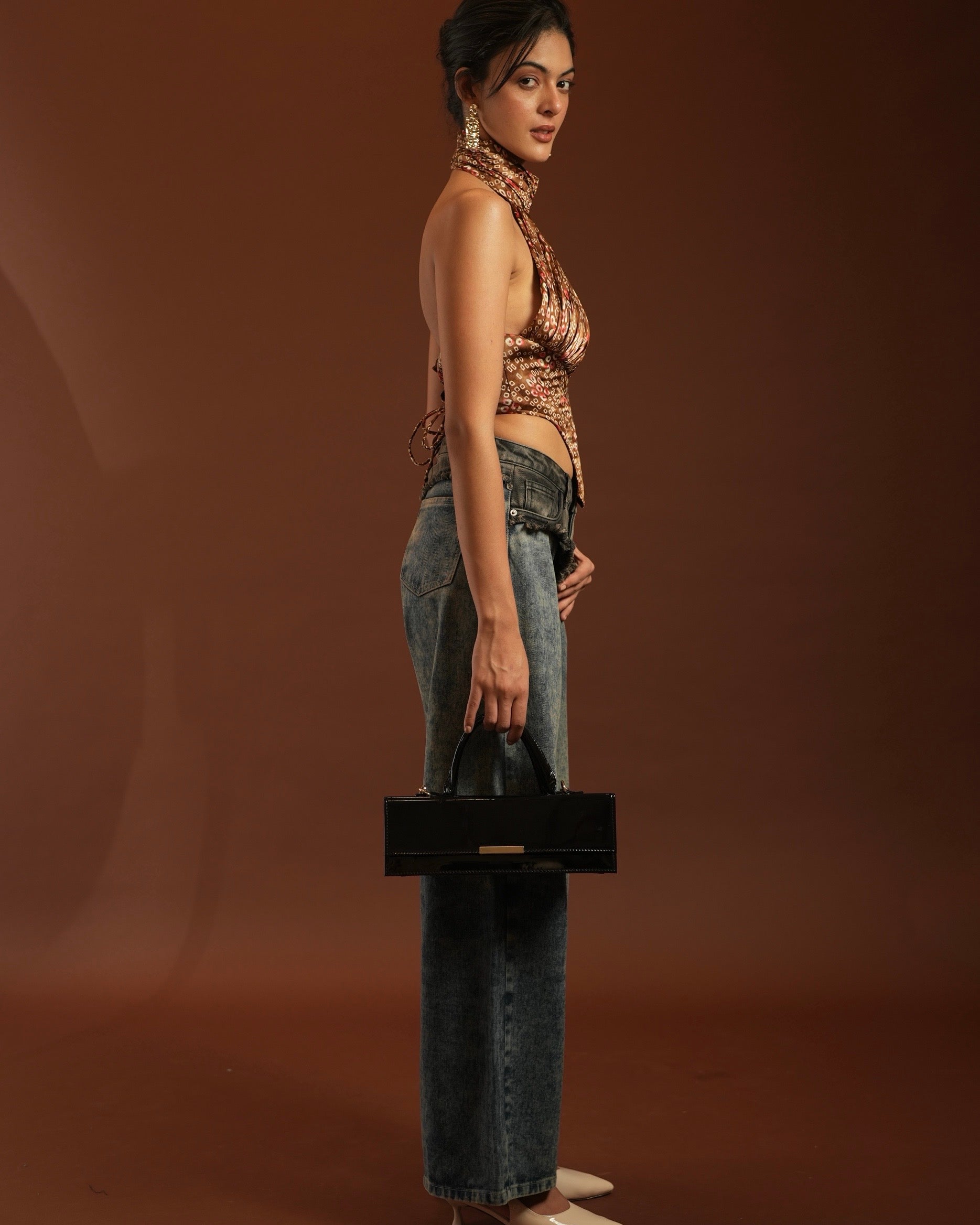 Noir Box Bag - Glossy Black