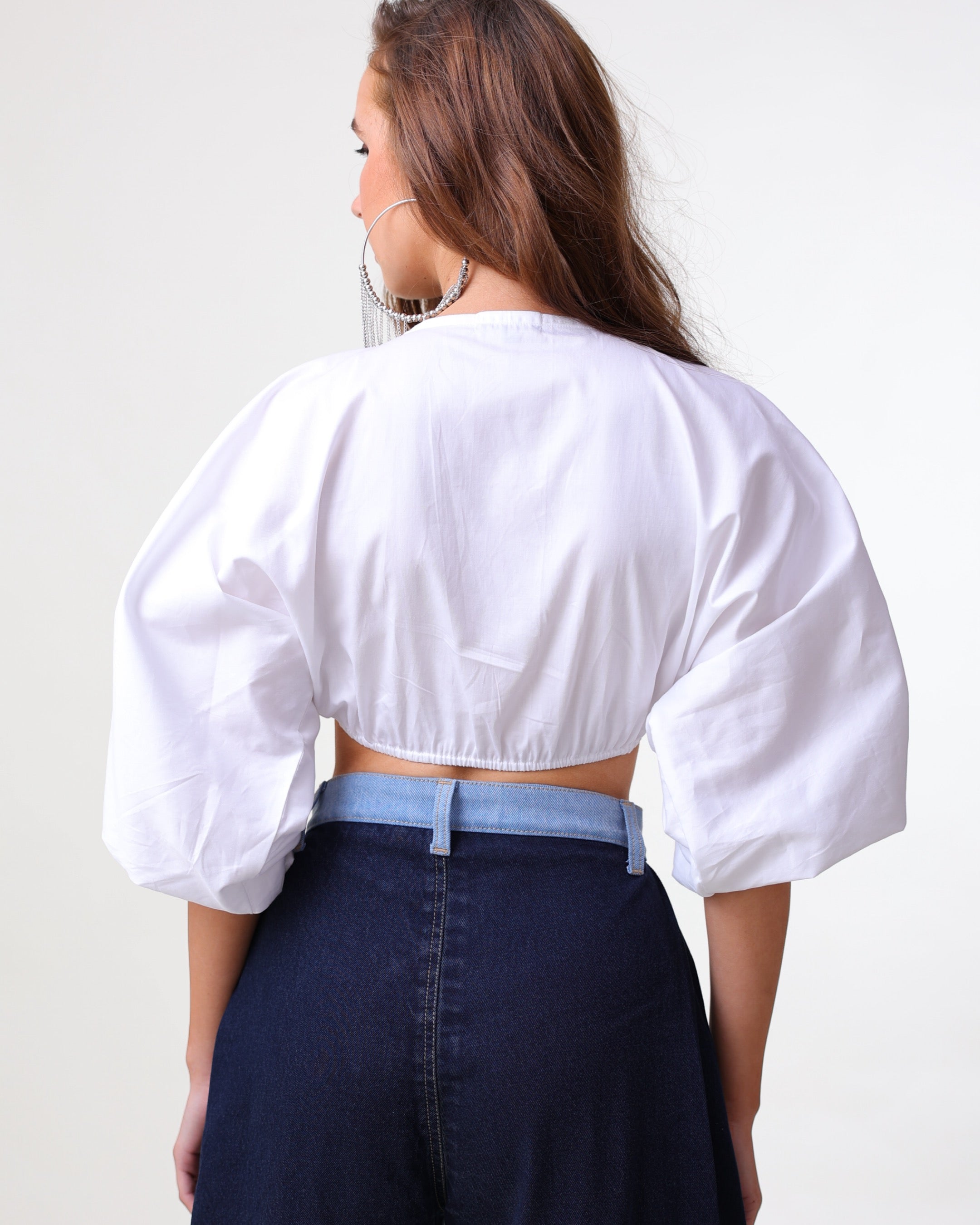 Ruched Cotton Crop