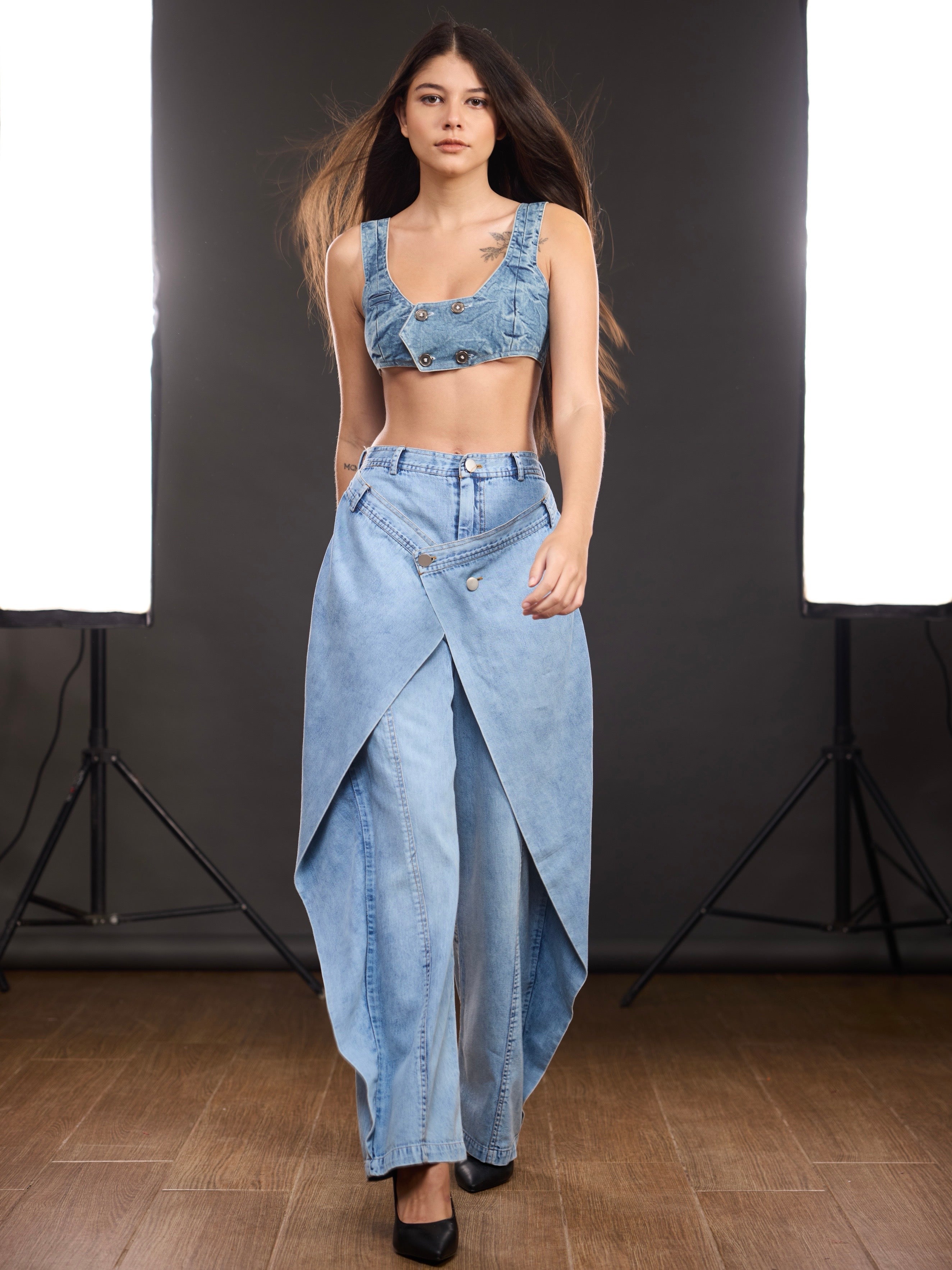 Panel Wide Leg jeans