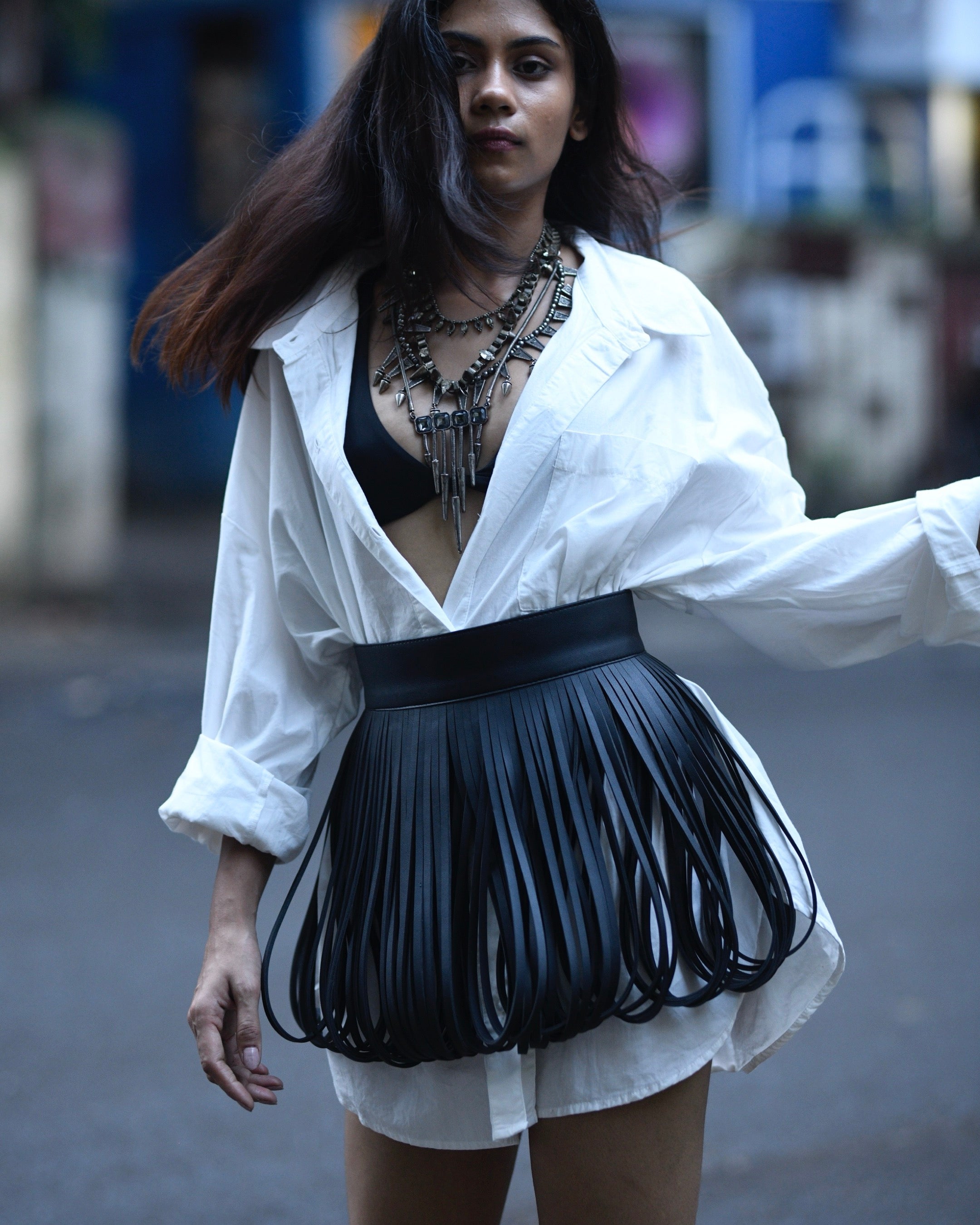 Scarlet Fringe Skirt