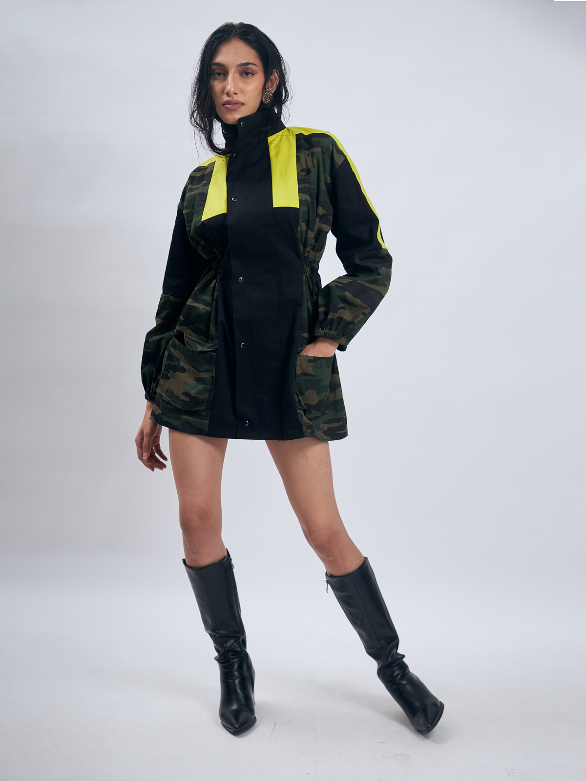 Camo Print Jacket Dress