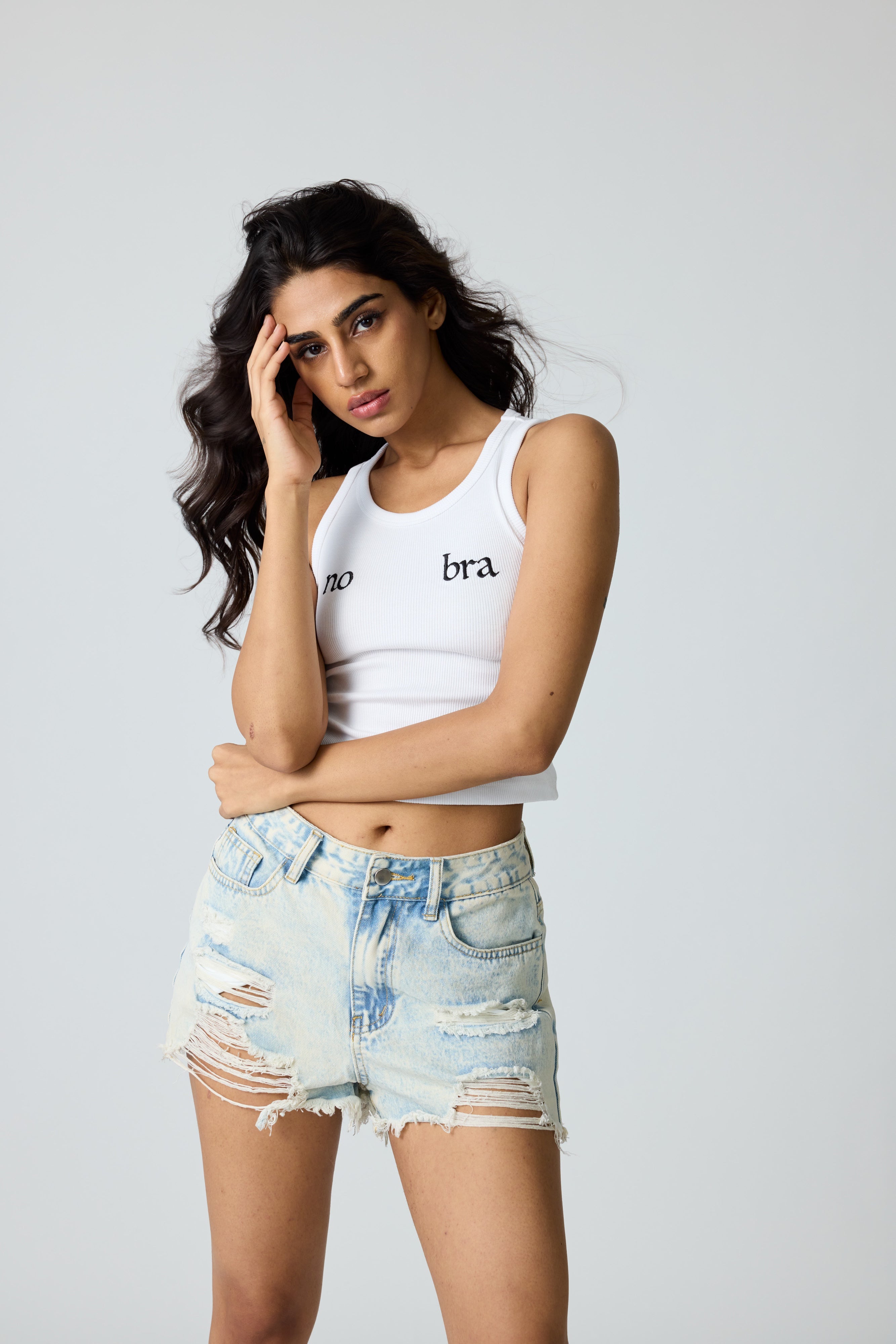No Bra Ribbed Tank Top