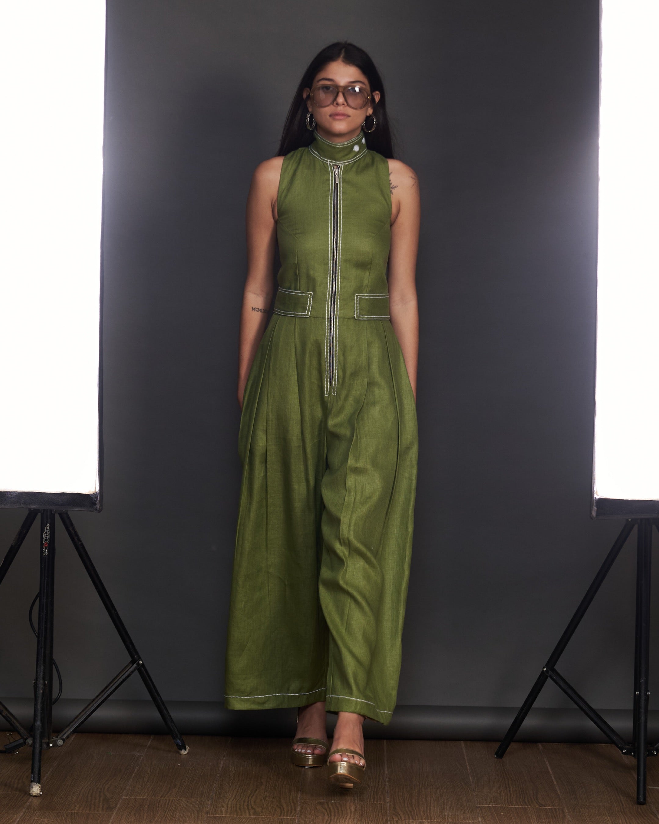 Sage Utility Jumpsuit