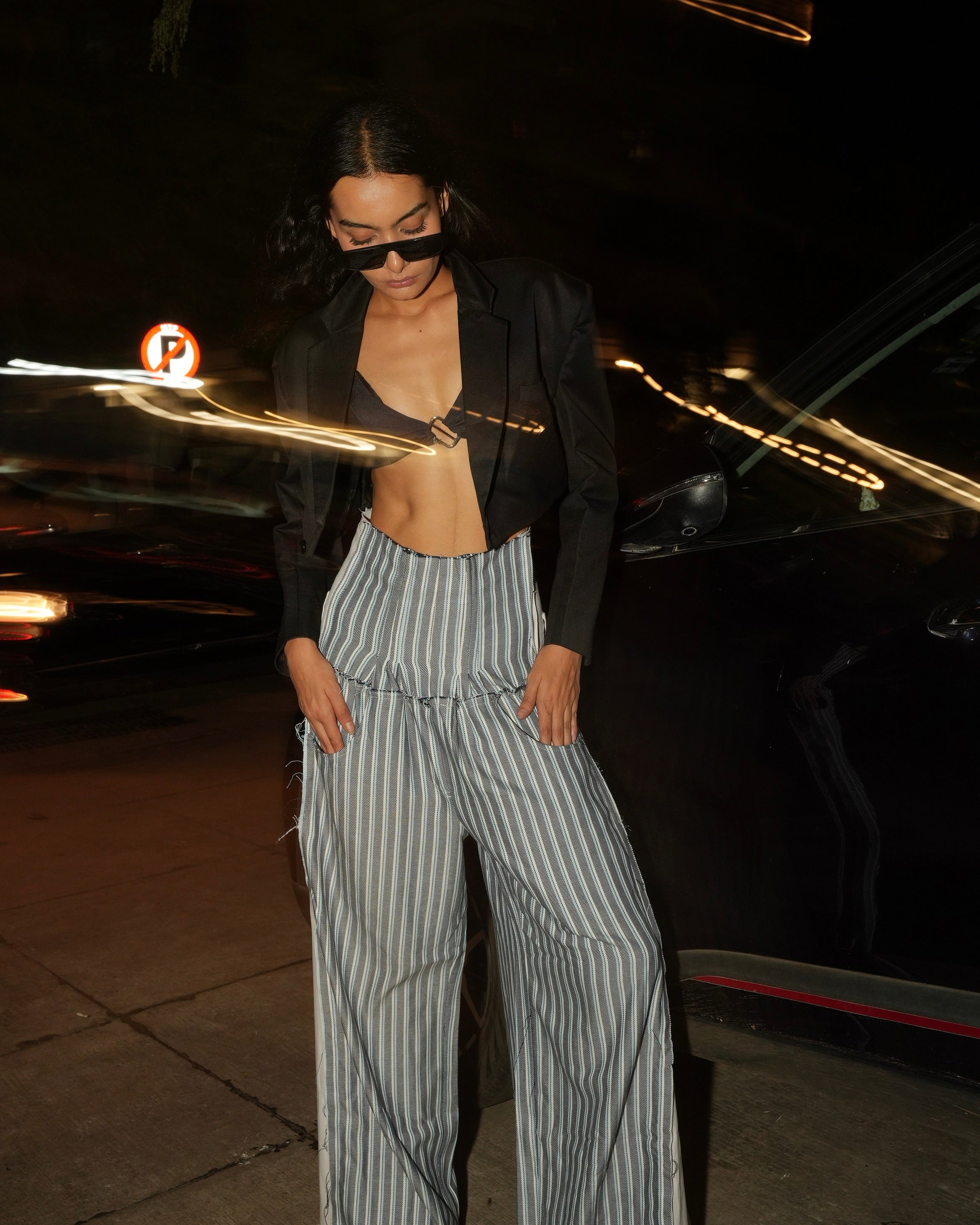 Linea Pinstripe Corset Pants