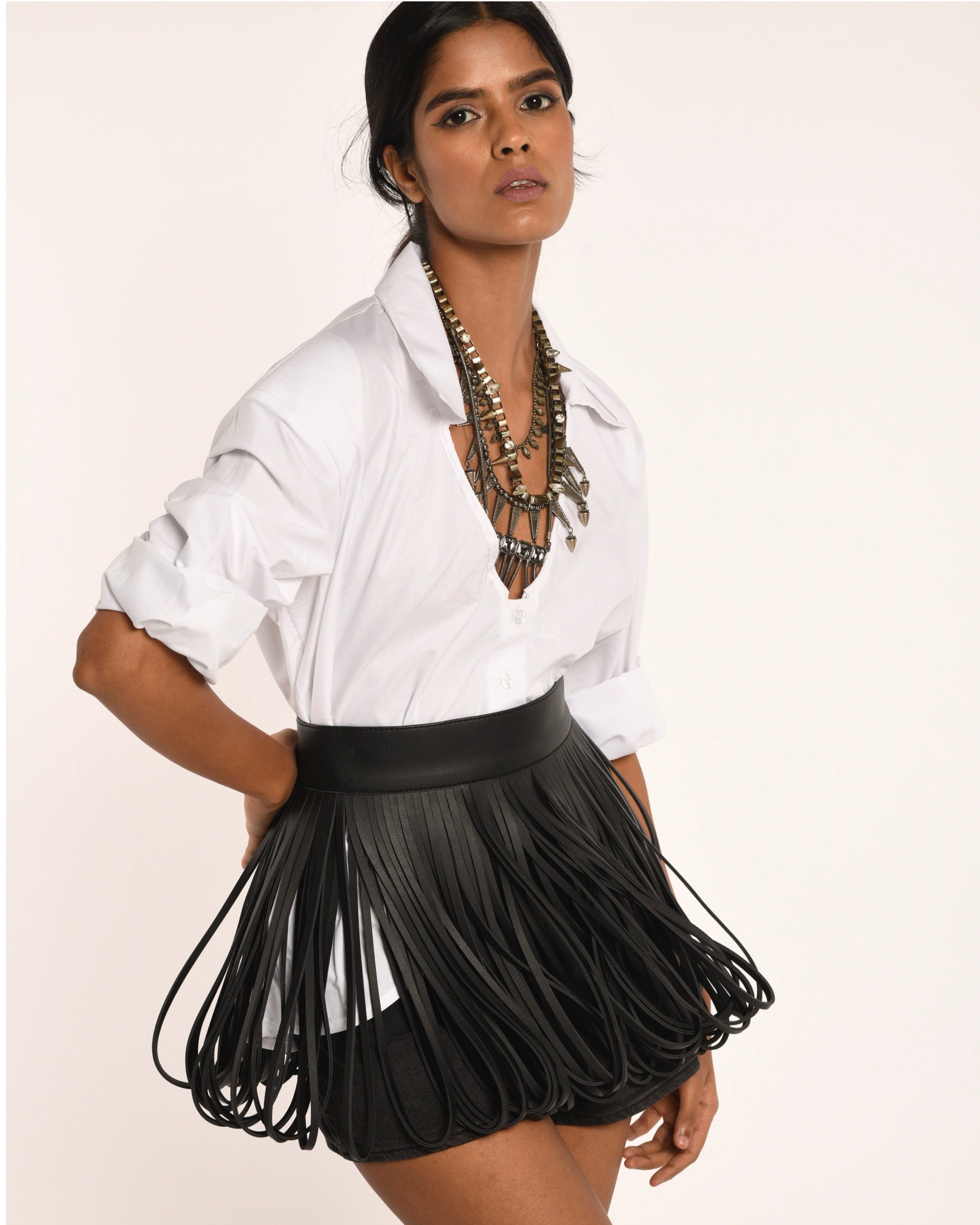 Scarlet Fringe Skirt