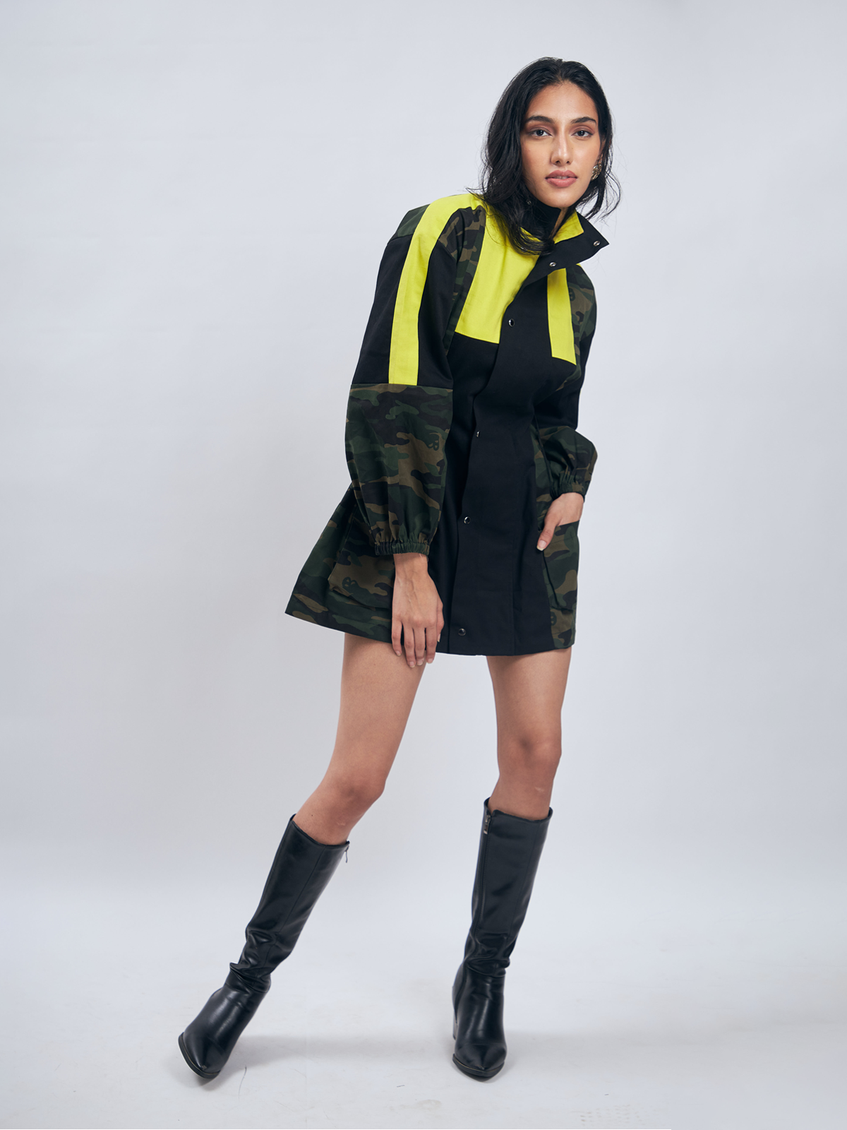 Camo Print Jacket Dress