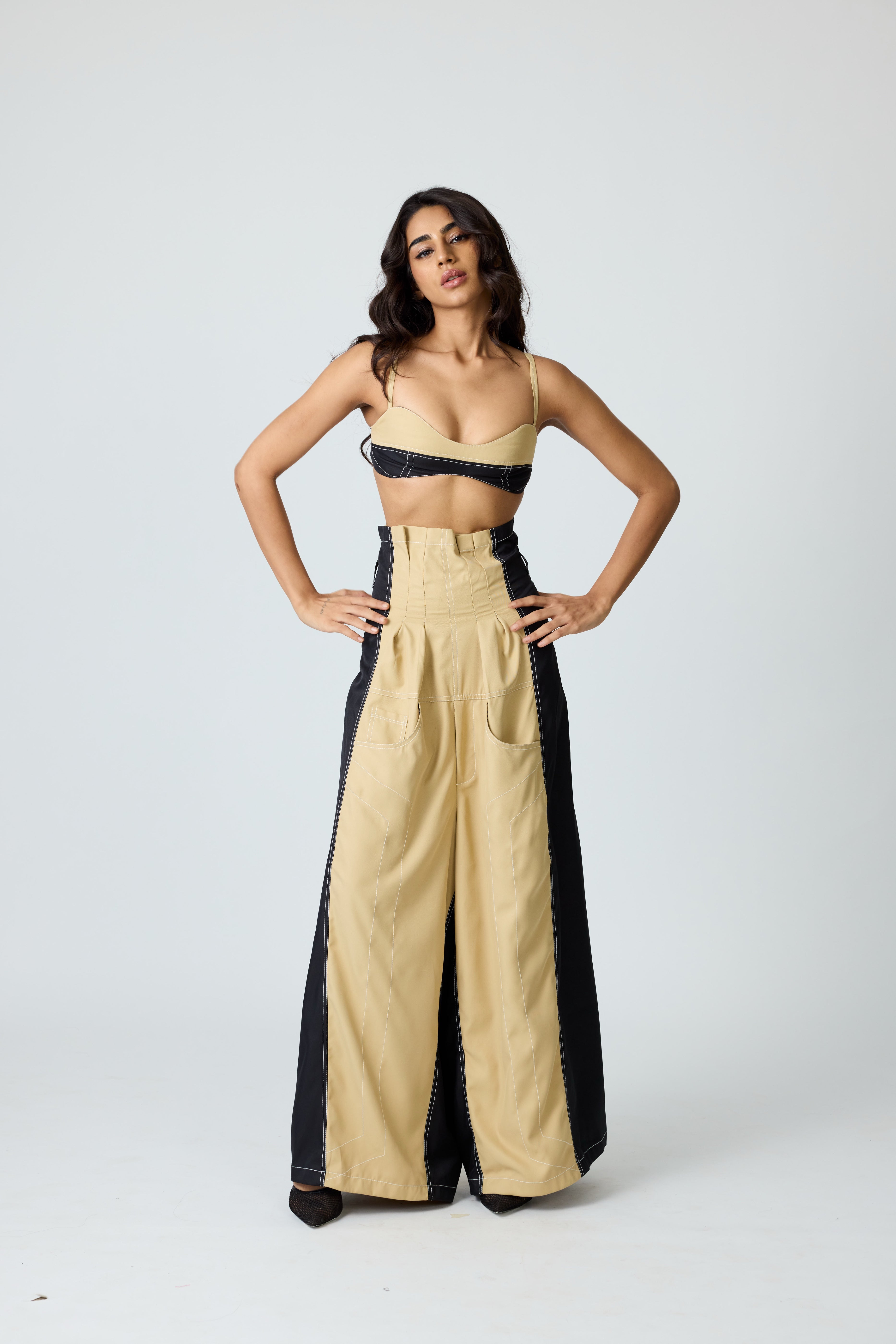 Erryn Beige Georgie Corset Denim