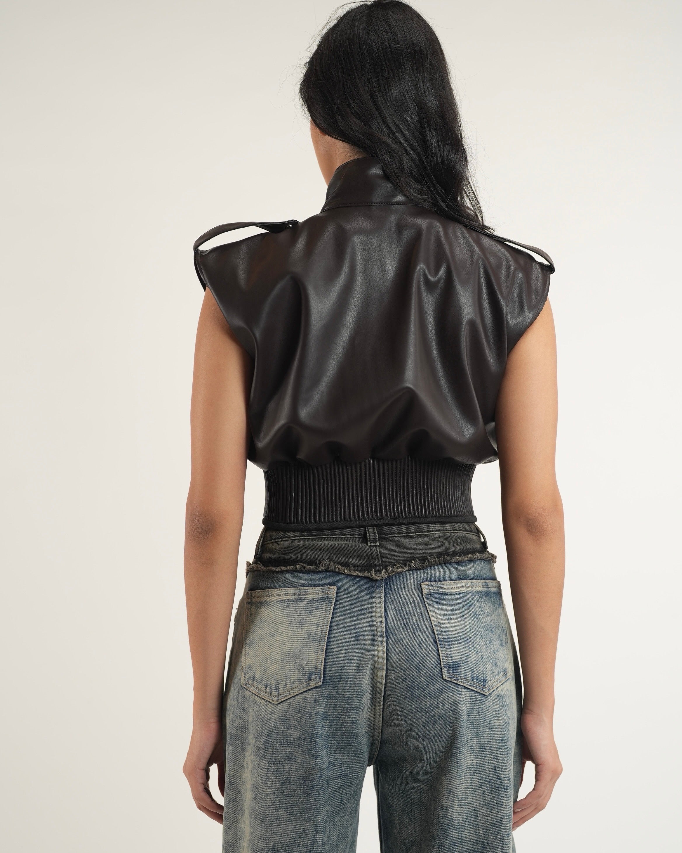 Leather Ribbed Vest