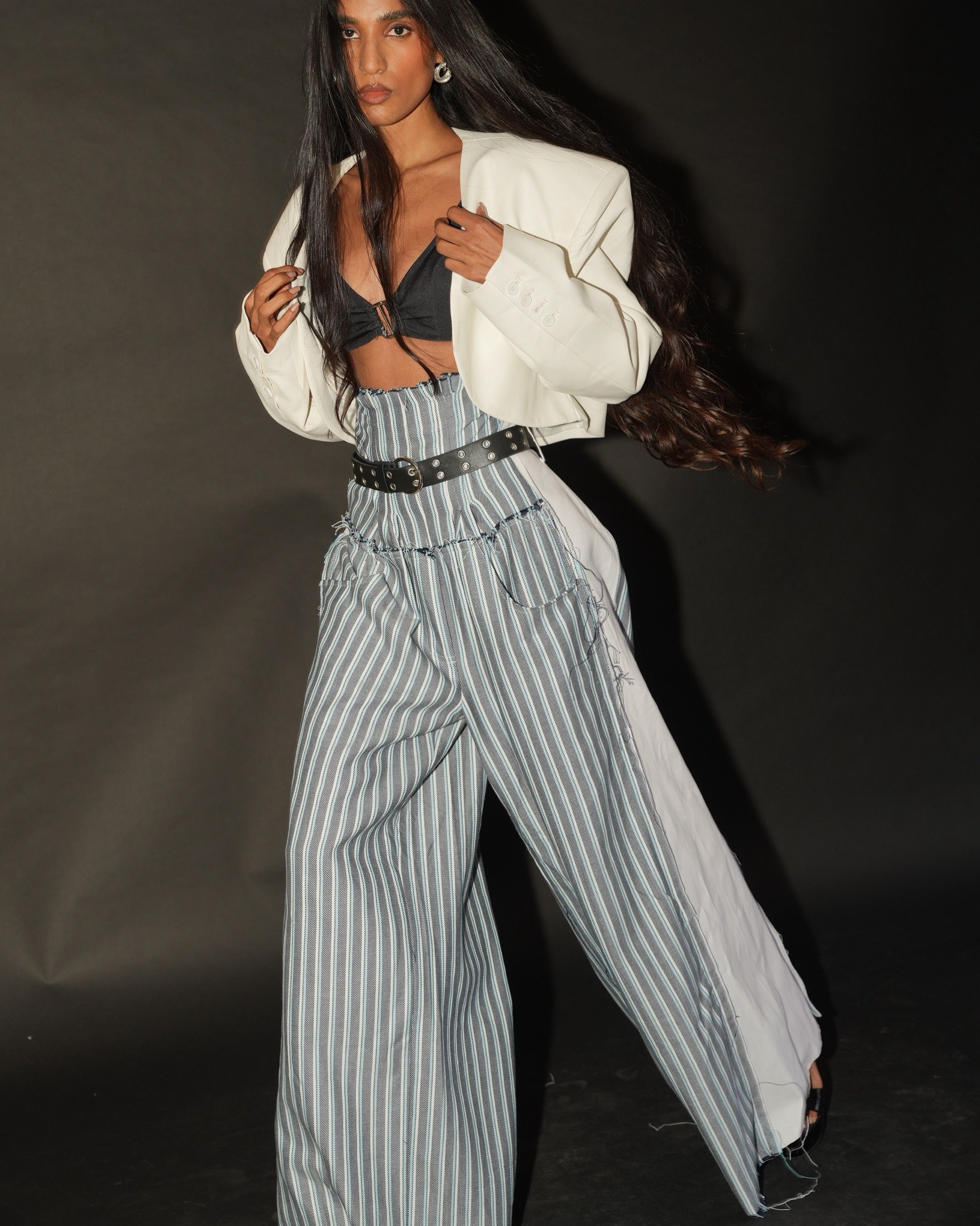 Linea Pinstripe Corset Pants