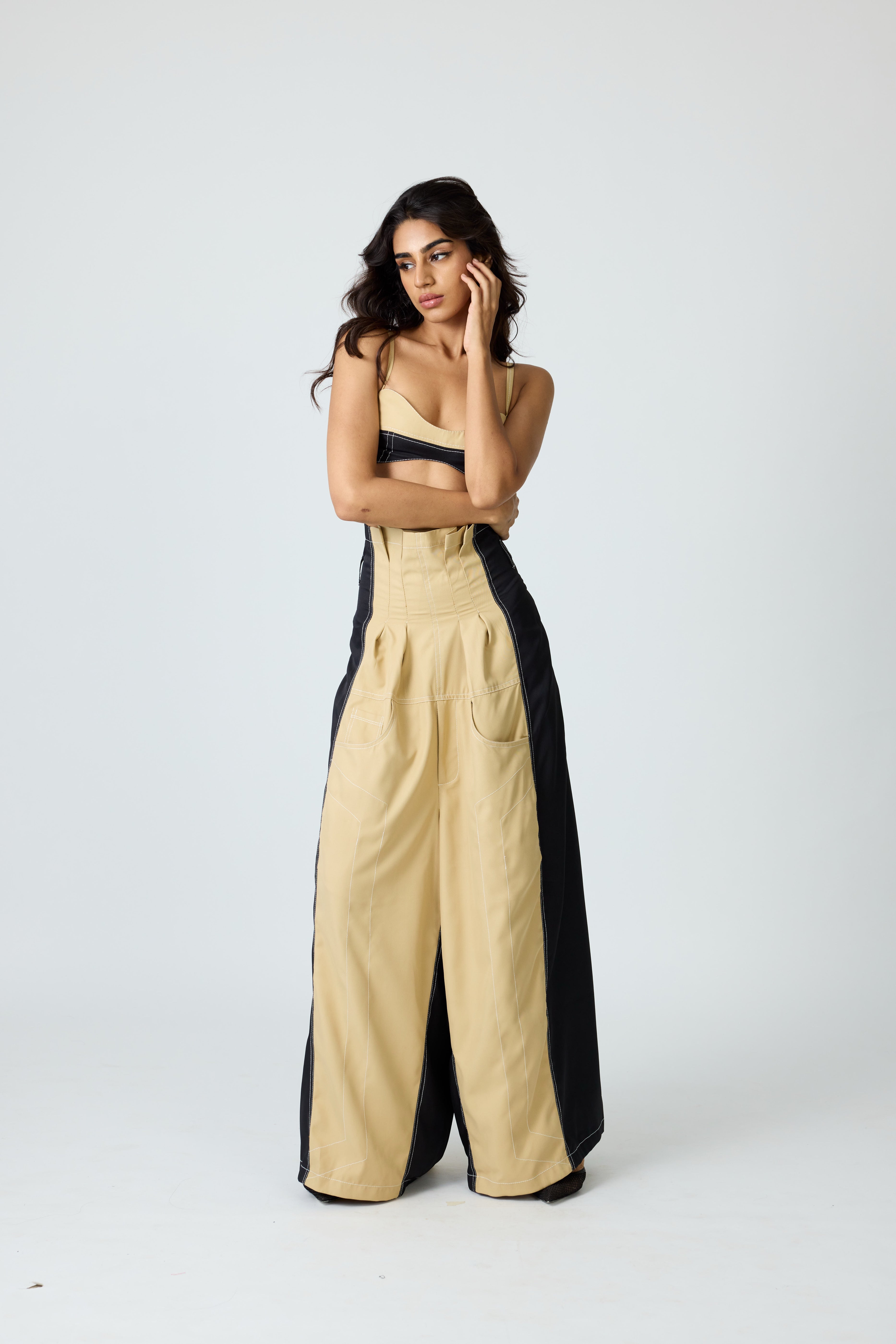 Erryn Beige Georgie Corset Denim