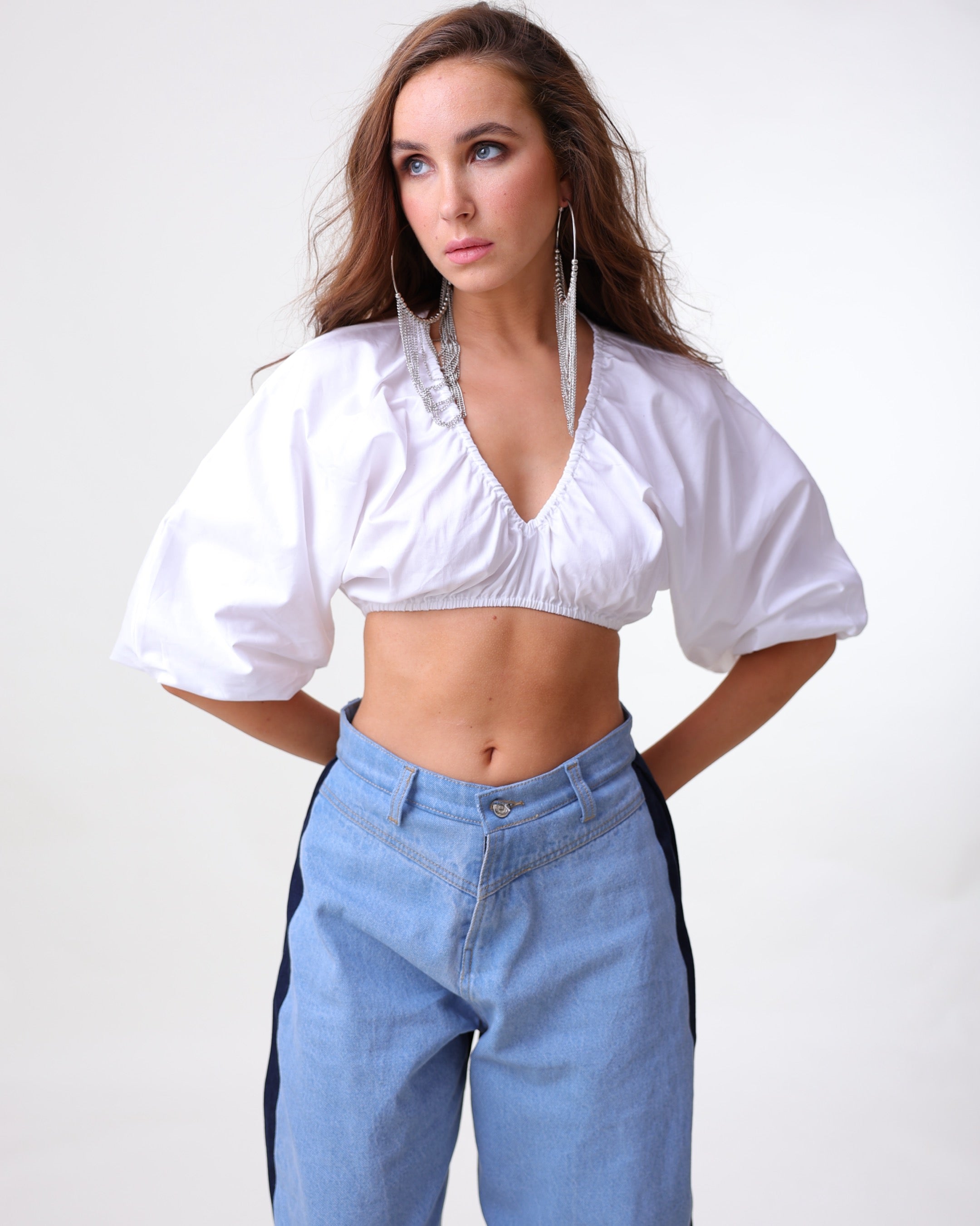 Ruched Cotton Crop