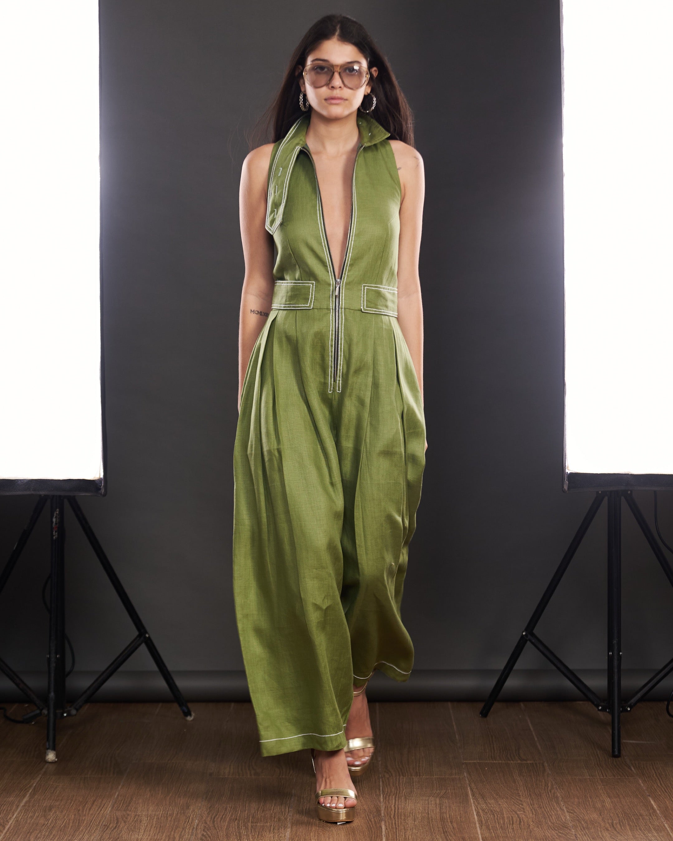 Sage Utility Jumpsuit