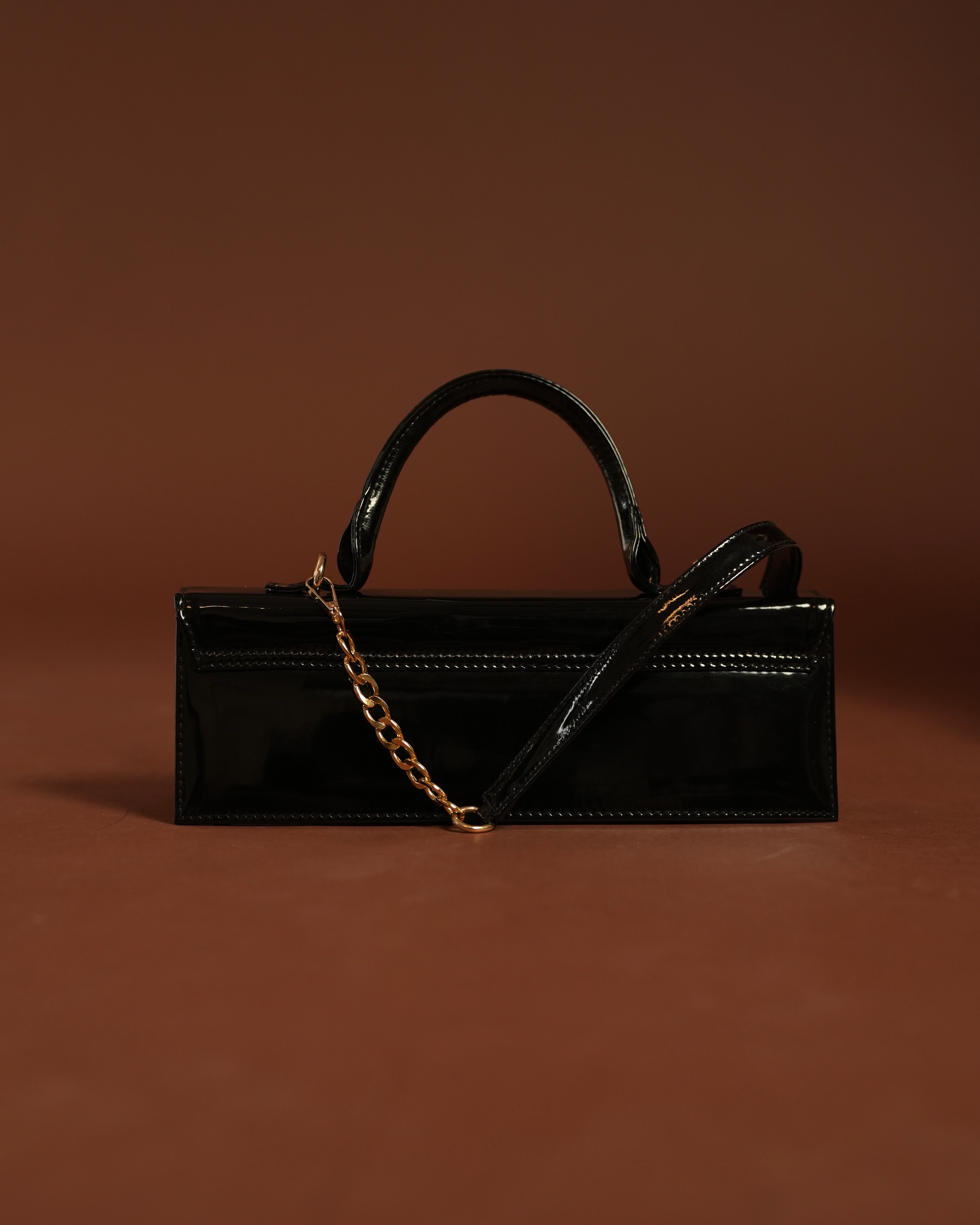 Noir Box Bag - Glossy Black