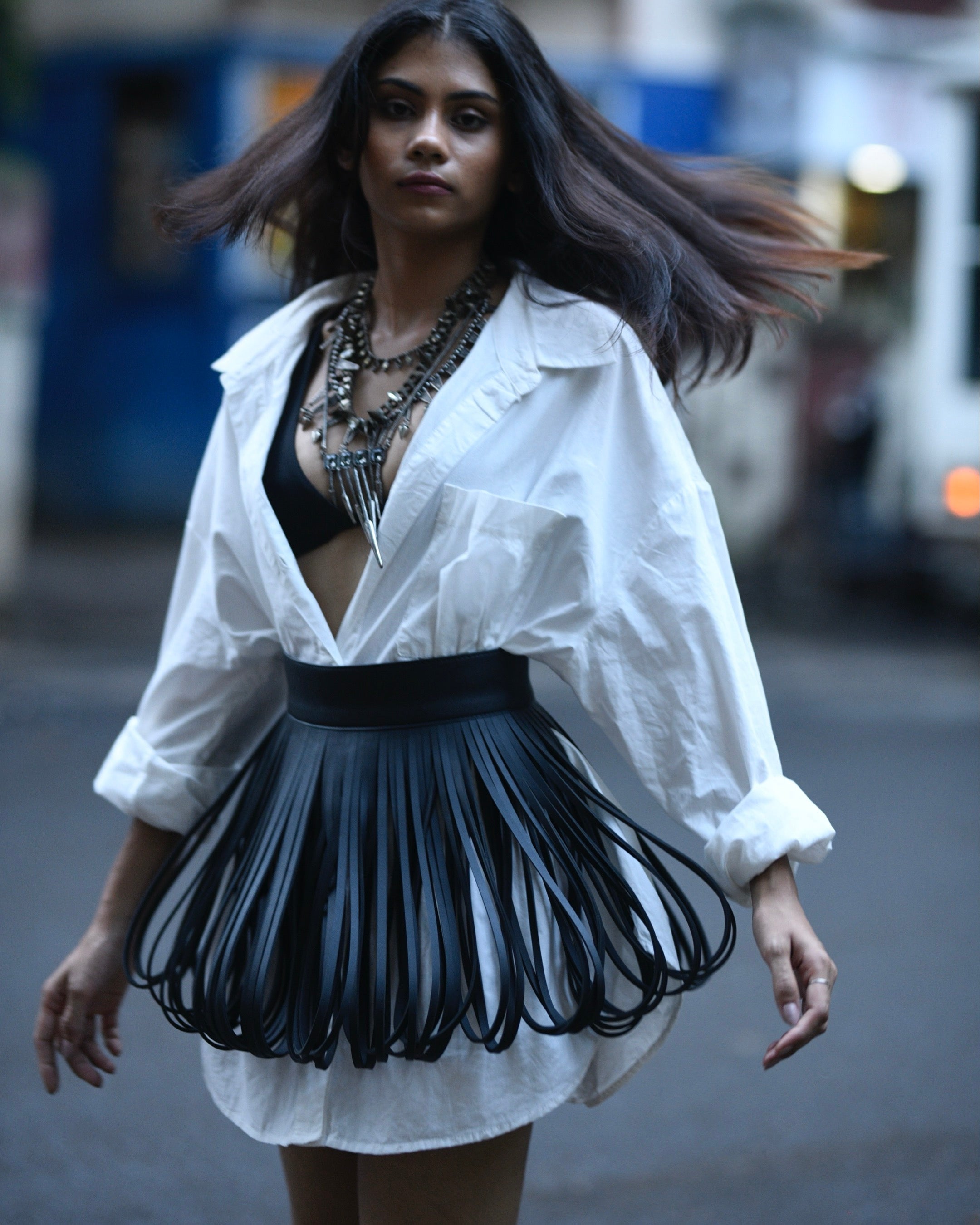 Scarlet Fringe Skirt