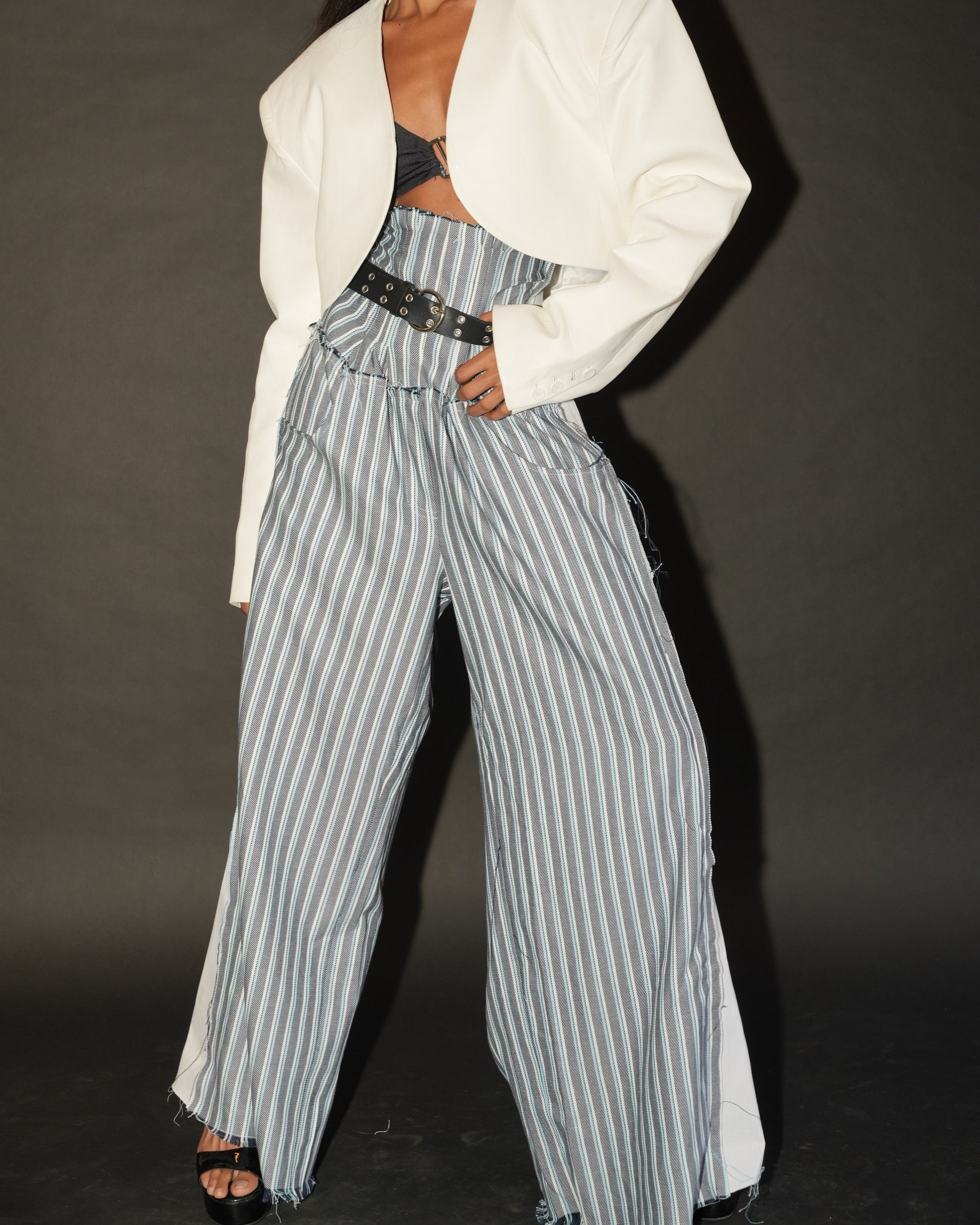 Linea Pinstripe Corset Pants