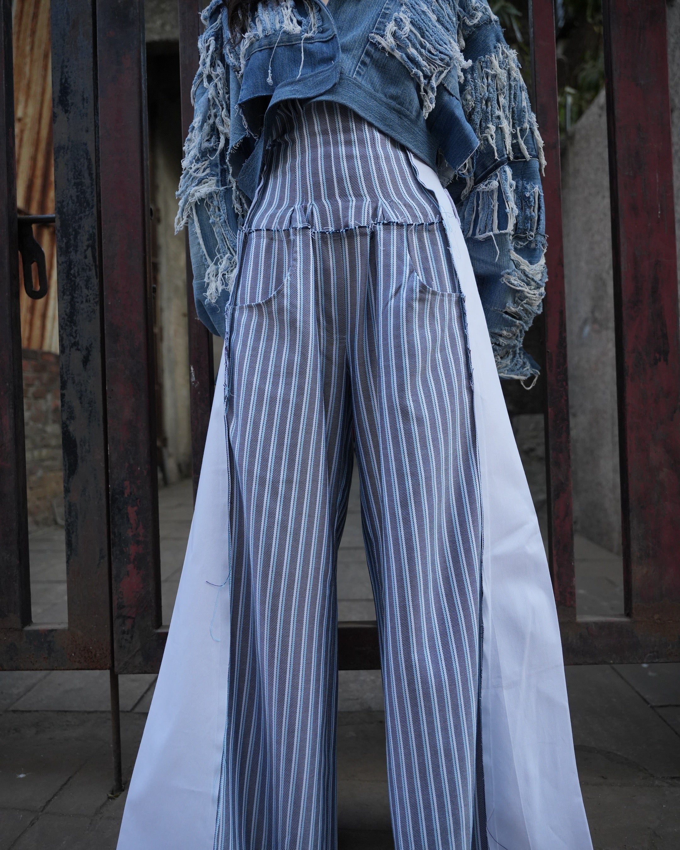 Linea Pinstripe Corset Pants