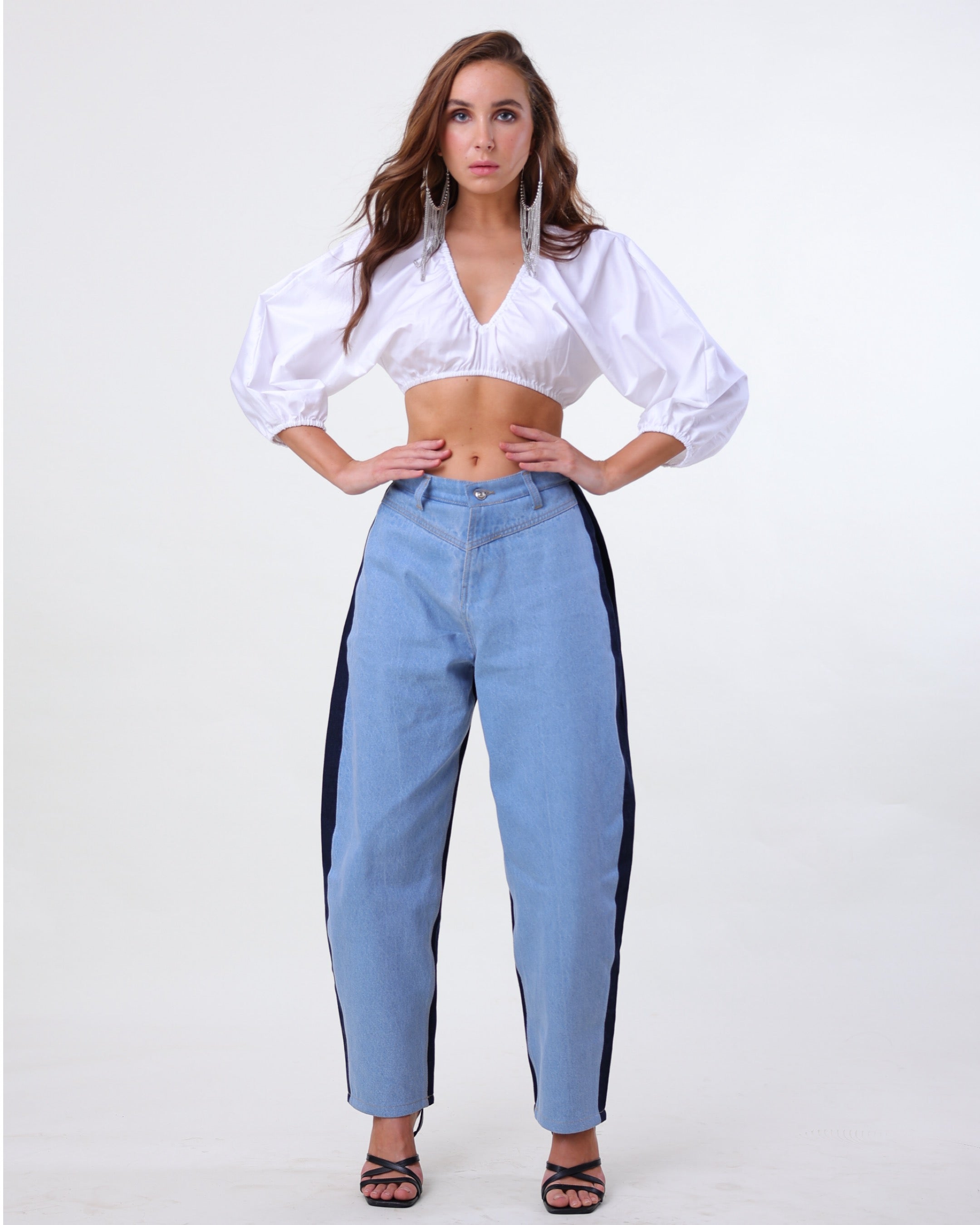 Ruched Cotton Crop