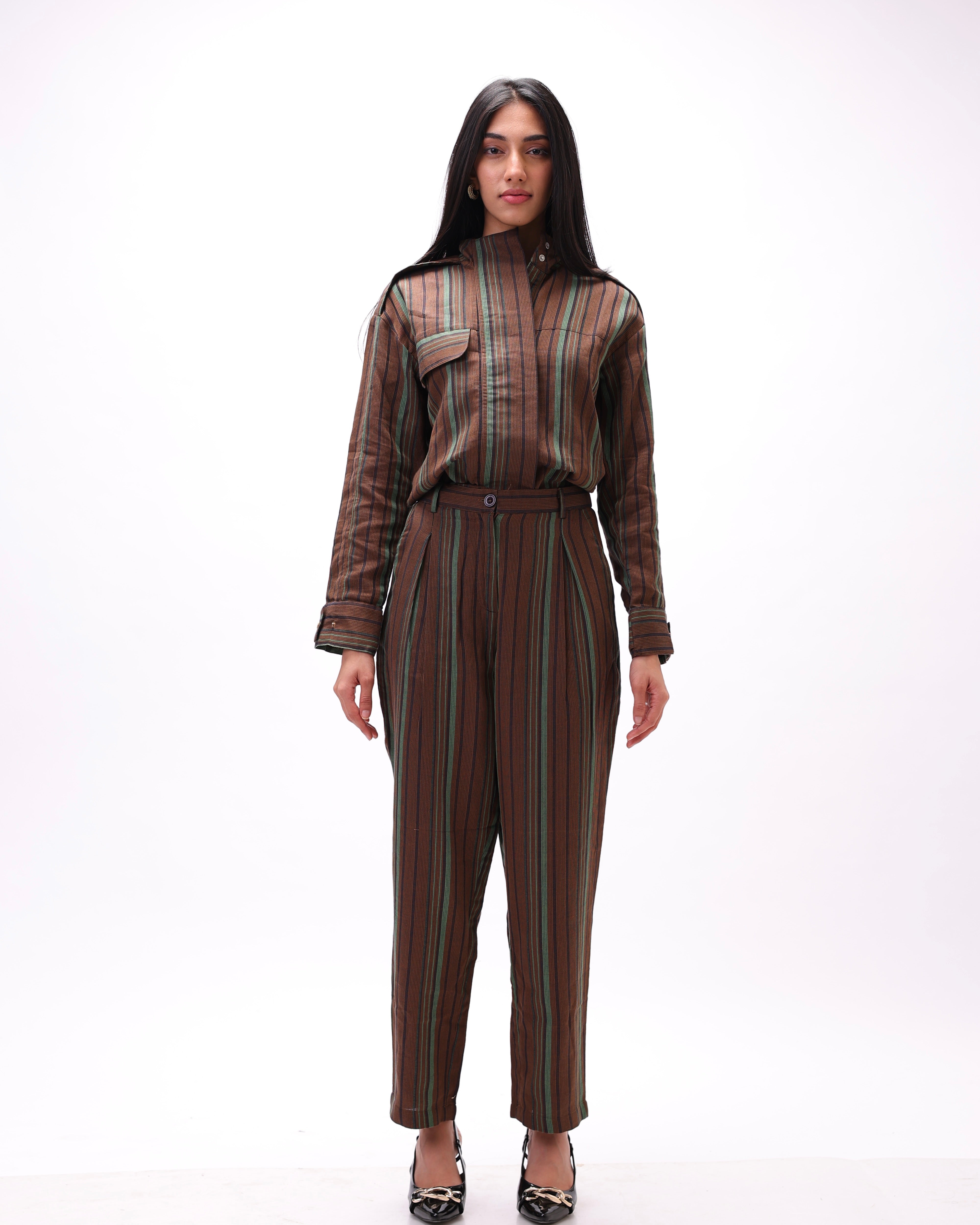 Green Pinstripe Pant