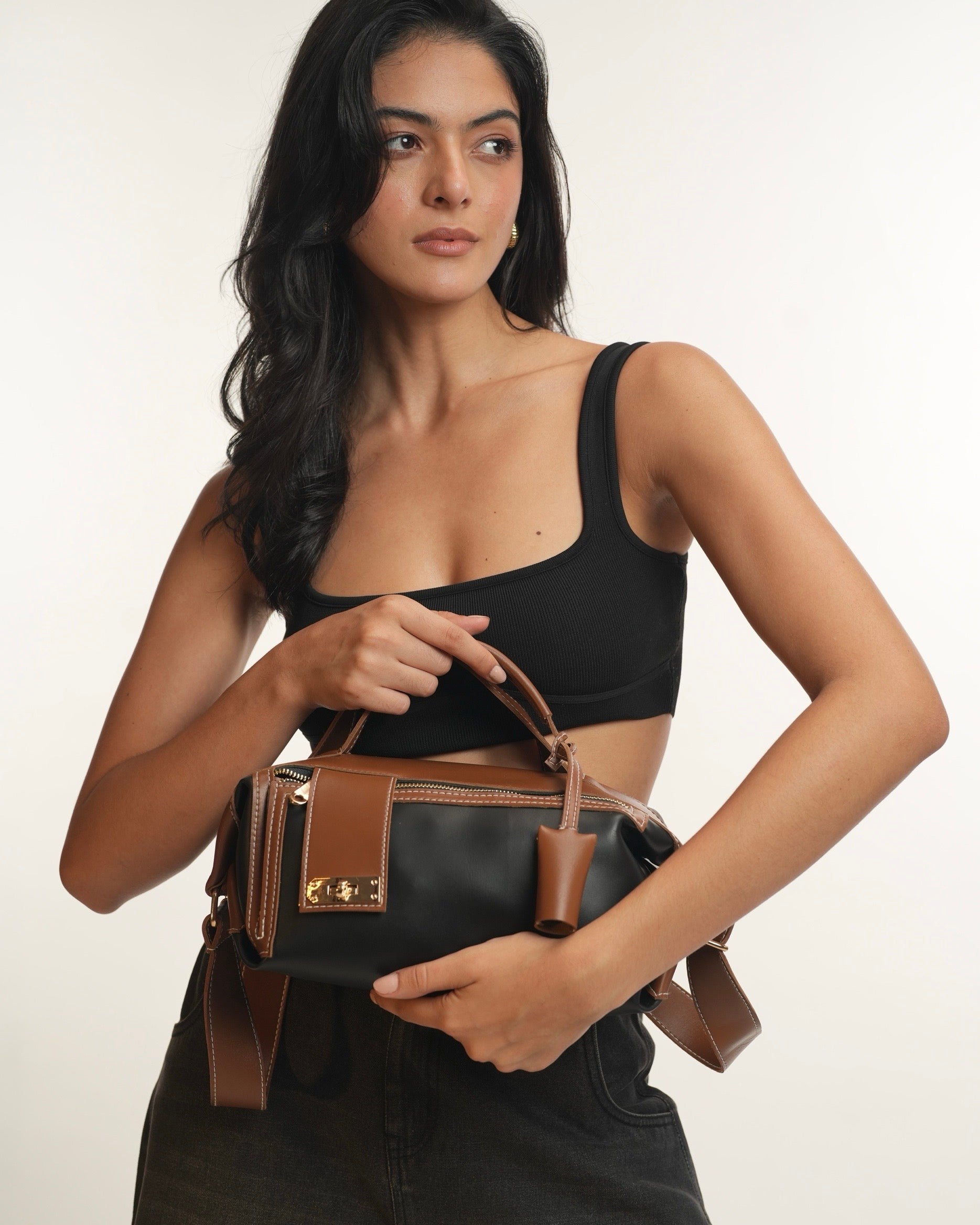 Two-Tone Box Handbag