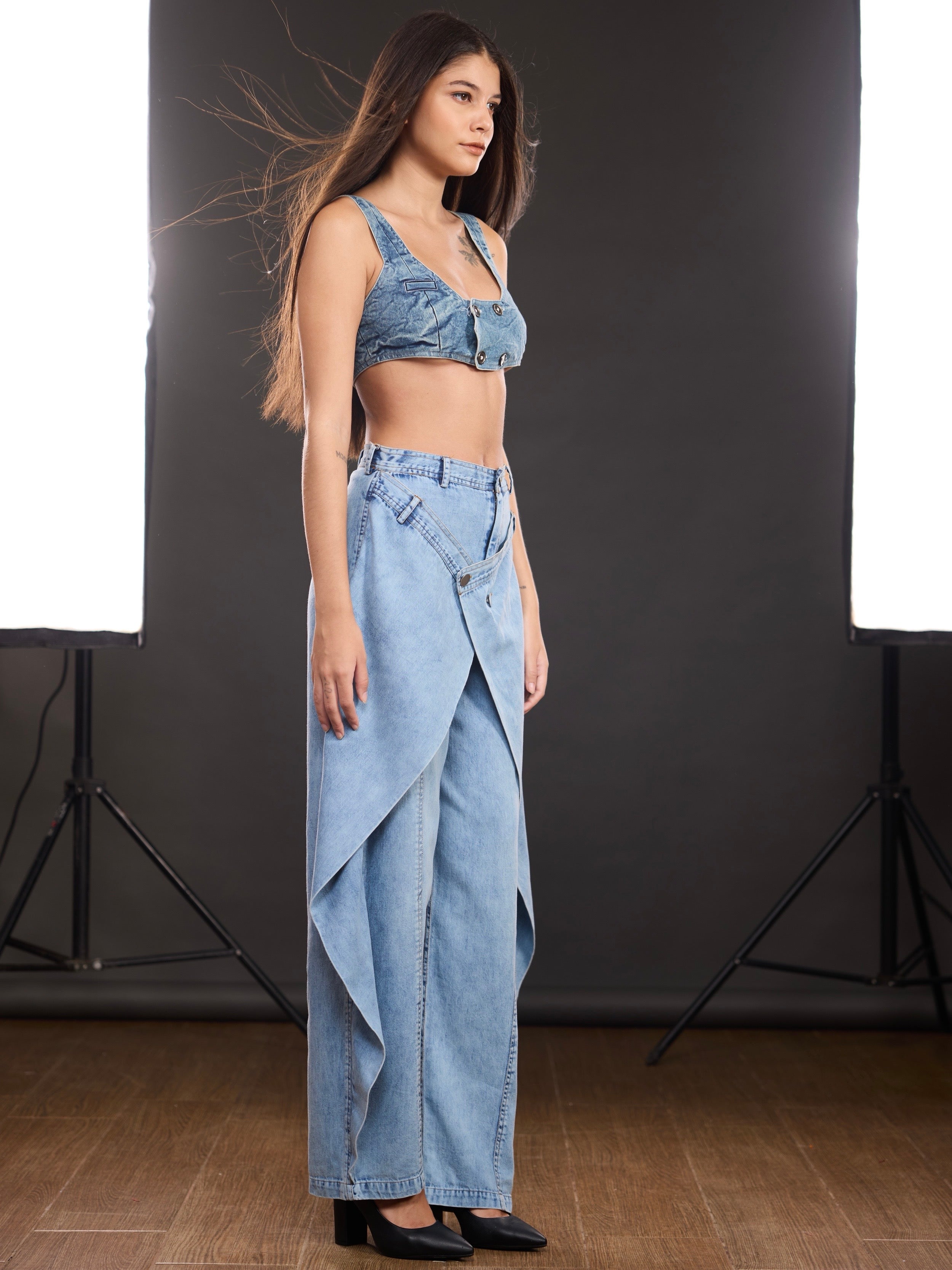 Panel Wide Leg jeans