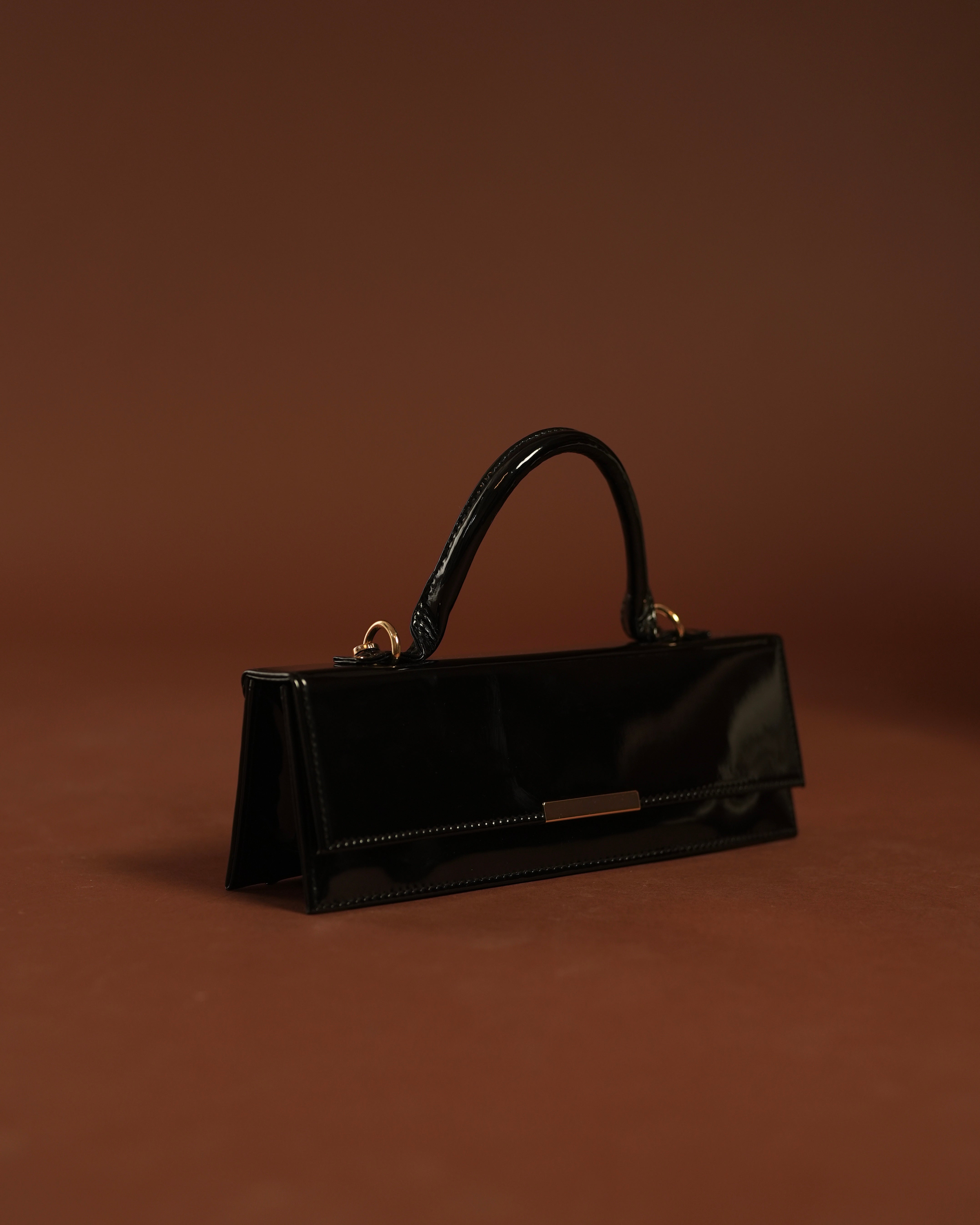 Noir Box Bag - Glossy Black